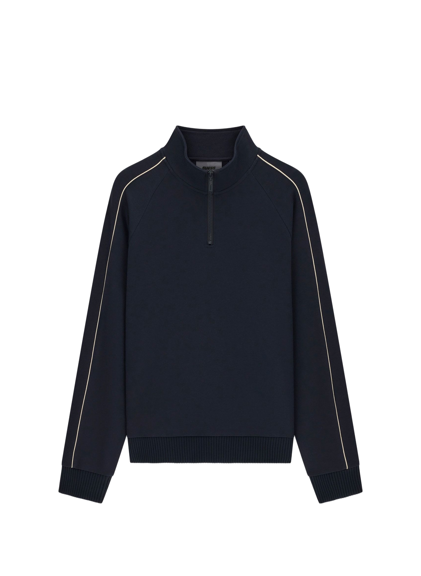 Gefütterter Reißverschluss-Sweater aus Baumwollmischung GUESS Blau