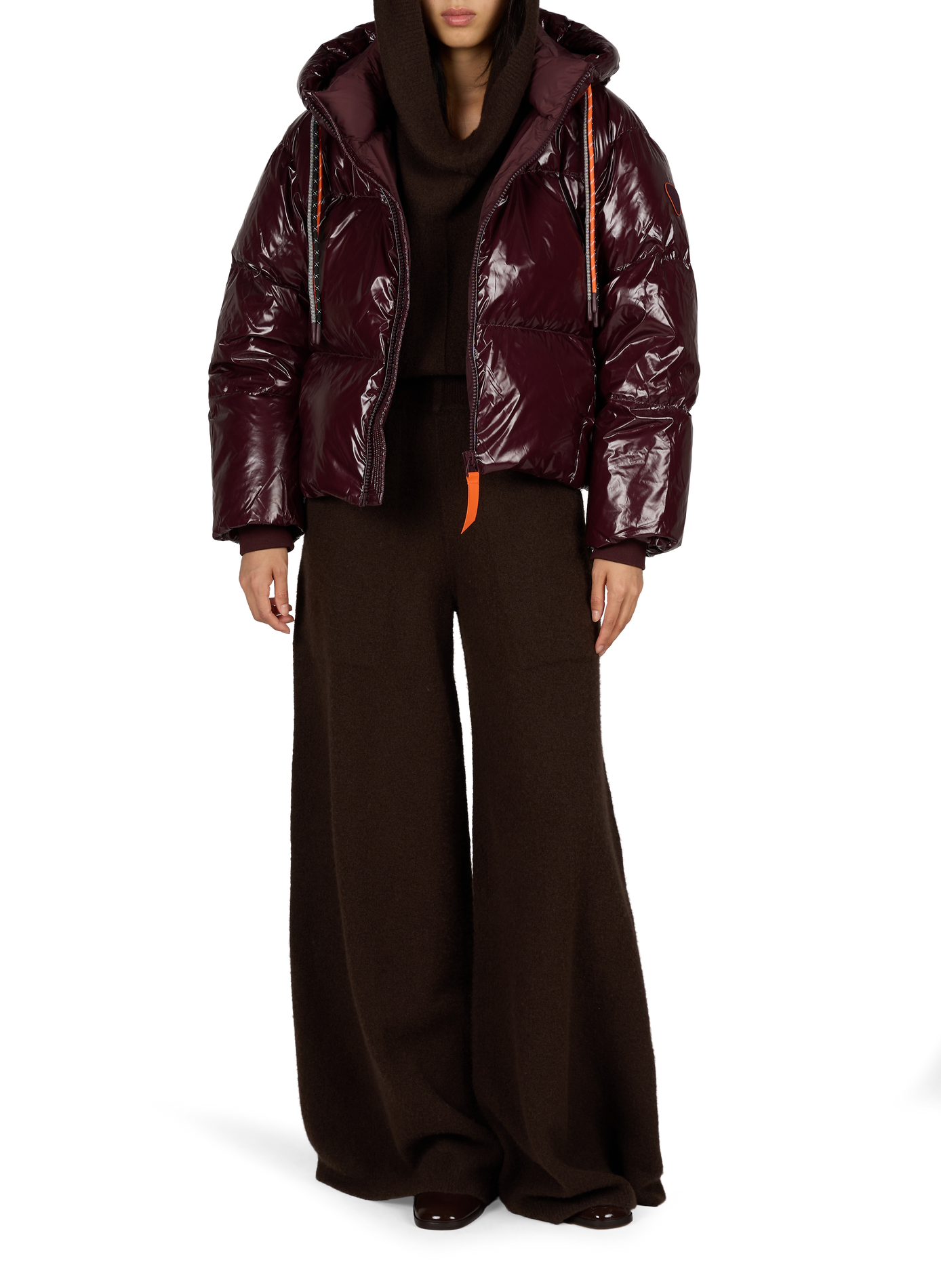 Shiny Lindsaybr trapeze puffer jacket GERTRUDE Red