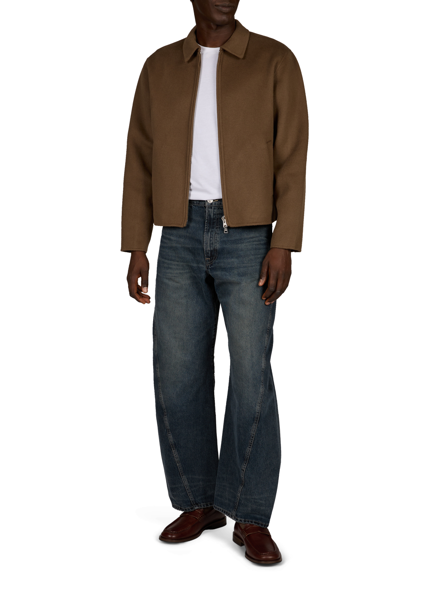 Straight zip-up wool blend jacket NN.07 Beige