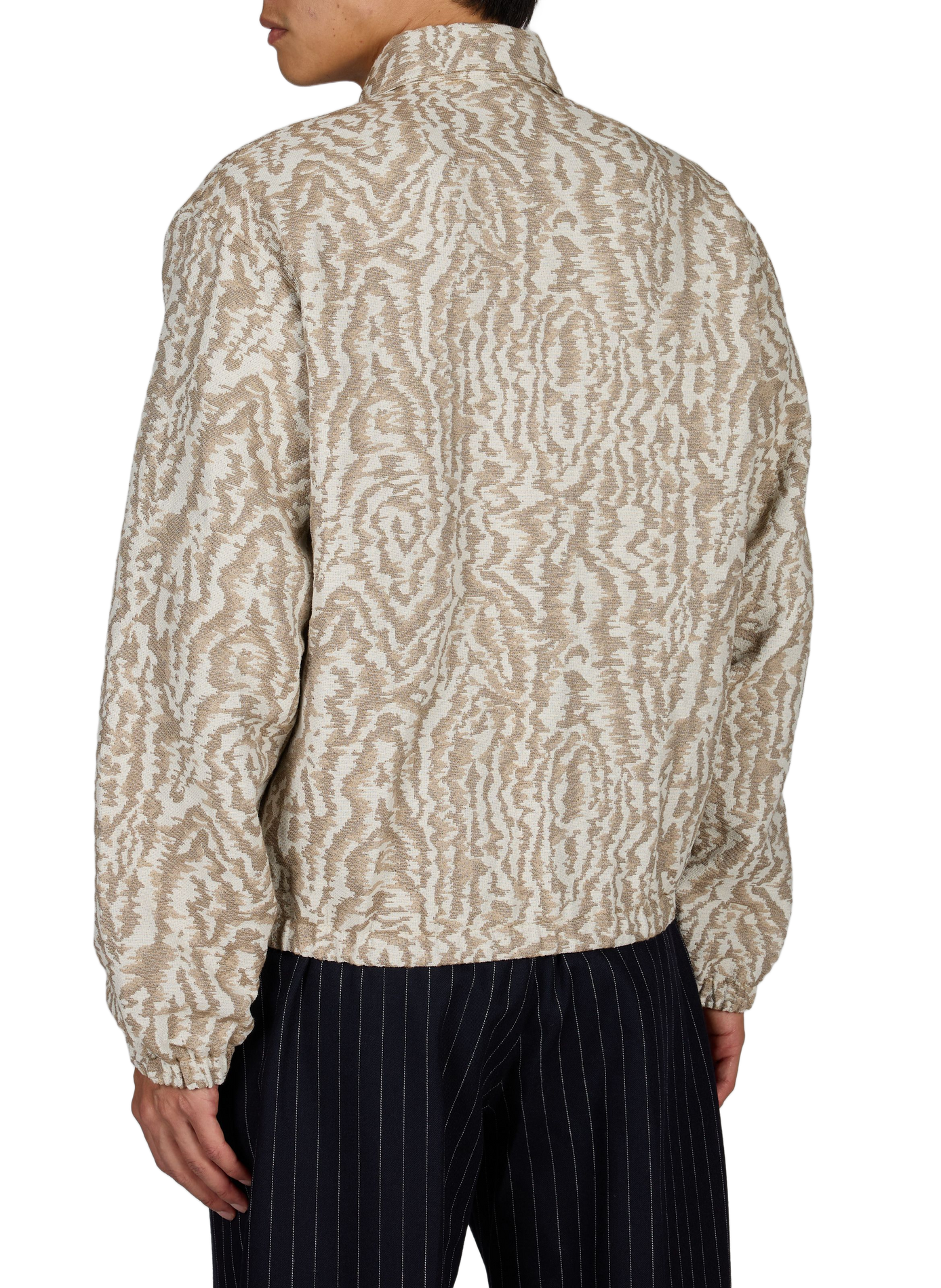 Oversized jacket with classic collar and print DROLE DE MONSIEUR Beige