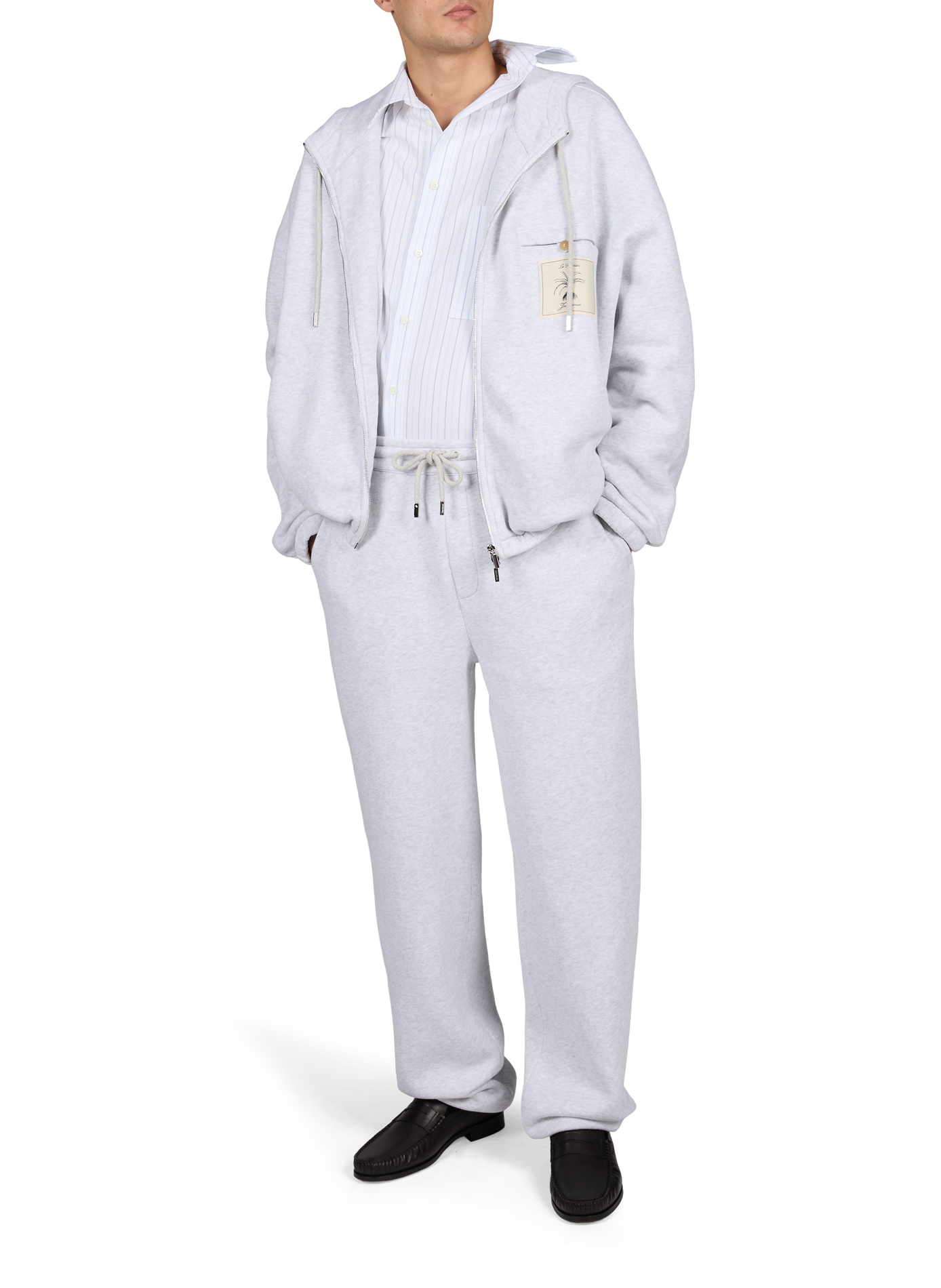 Ruime katoenen sweater met rits Torneo JACQUEMUS Grijs