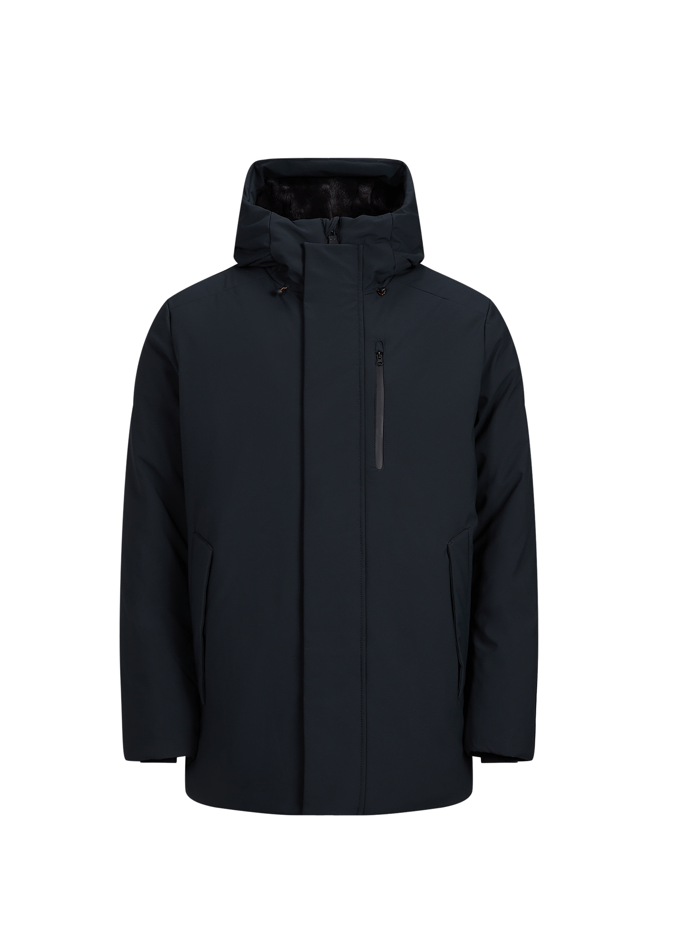 Plain hooded straight parka SAVE THE DUCK Black