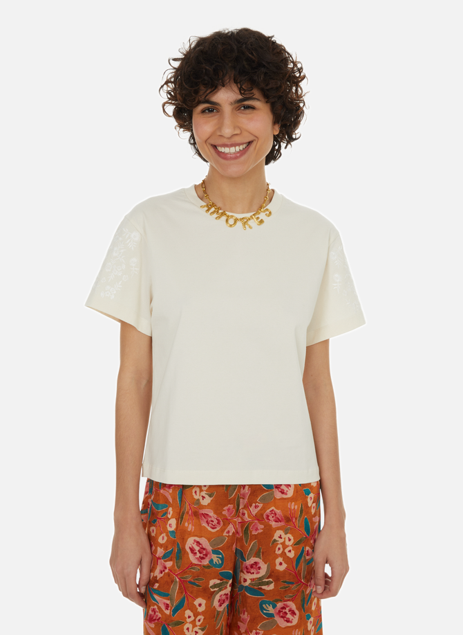 Cotton T-shirt with embroidery  LOUISE MISHA