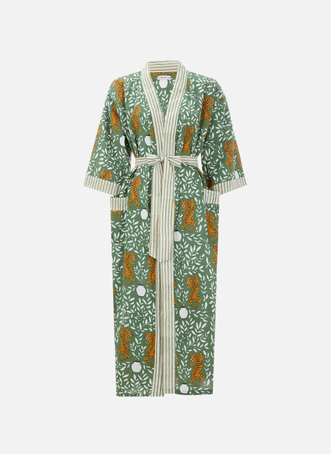 Kimono long imprimé en coton CURIOSITY LAB
