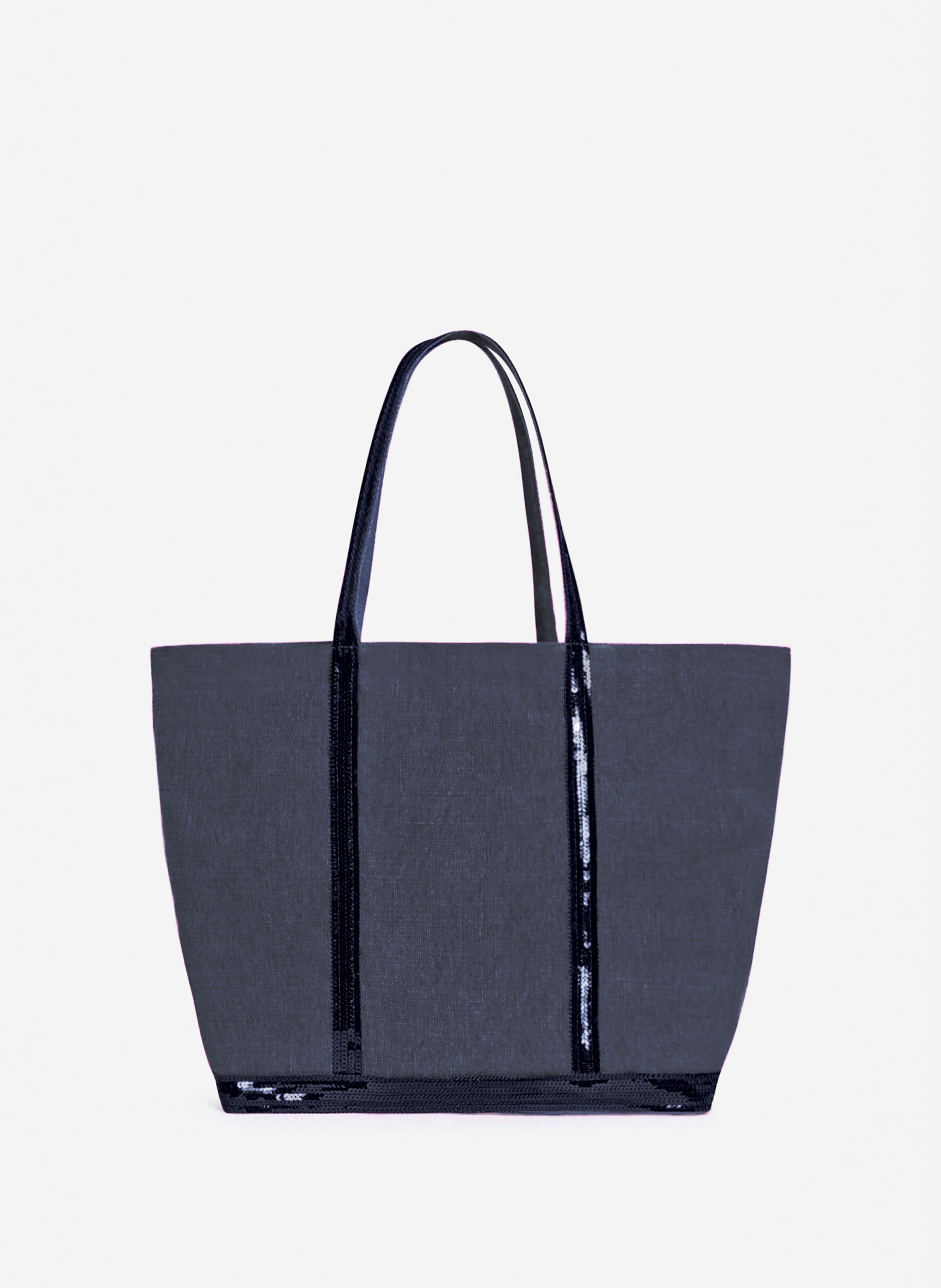 Cabas l zippé en lin  Bleu