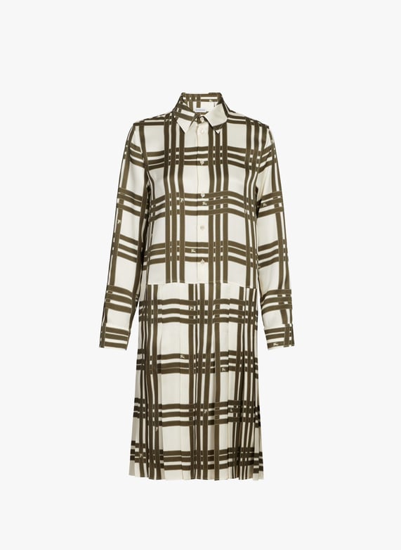 Robe midi à carreaux en soie | Multicolore by BURBERRY Robe midi à carreaux en soie Multicolore