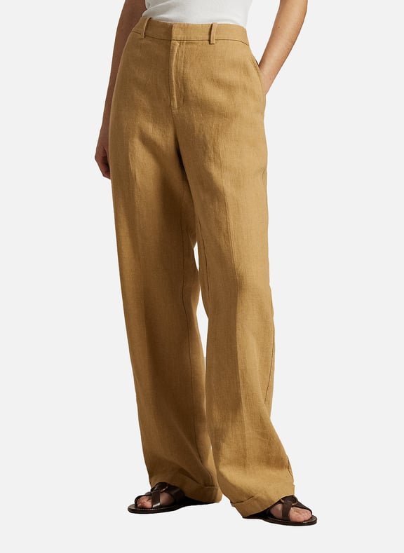 Straight-leg linen trousers Brown by POLO RALPH LAUREN POLO RALPH LAUREN Straight-leg linen trousers Brown