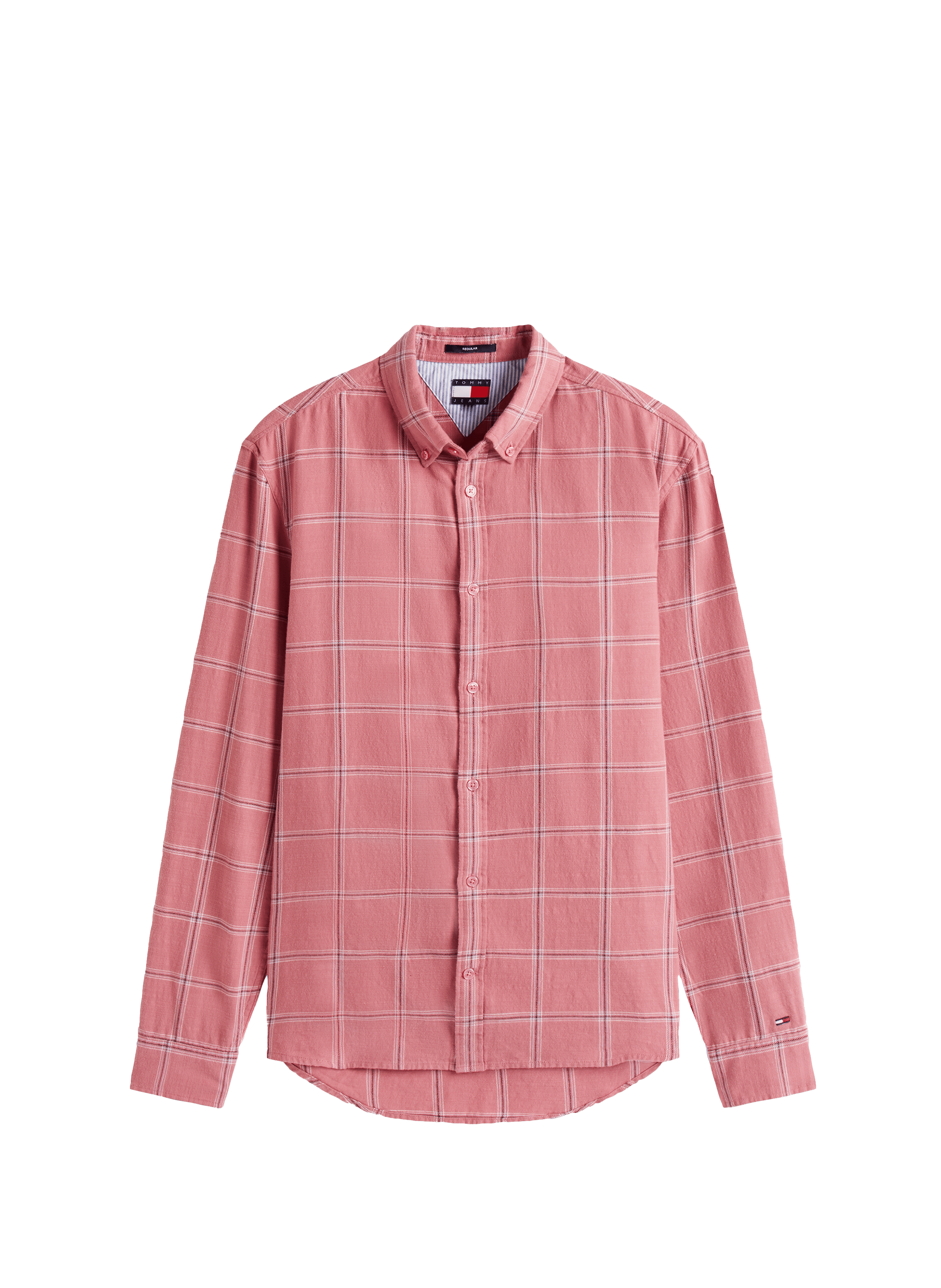 Straight cotton check shirt TOMMY HILFIGER Pink