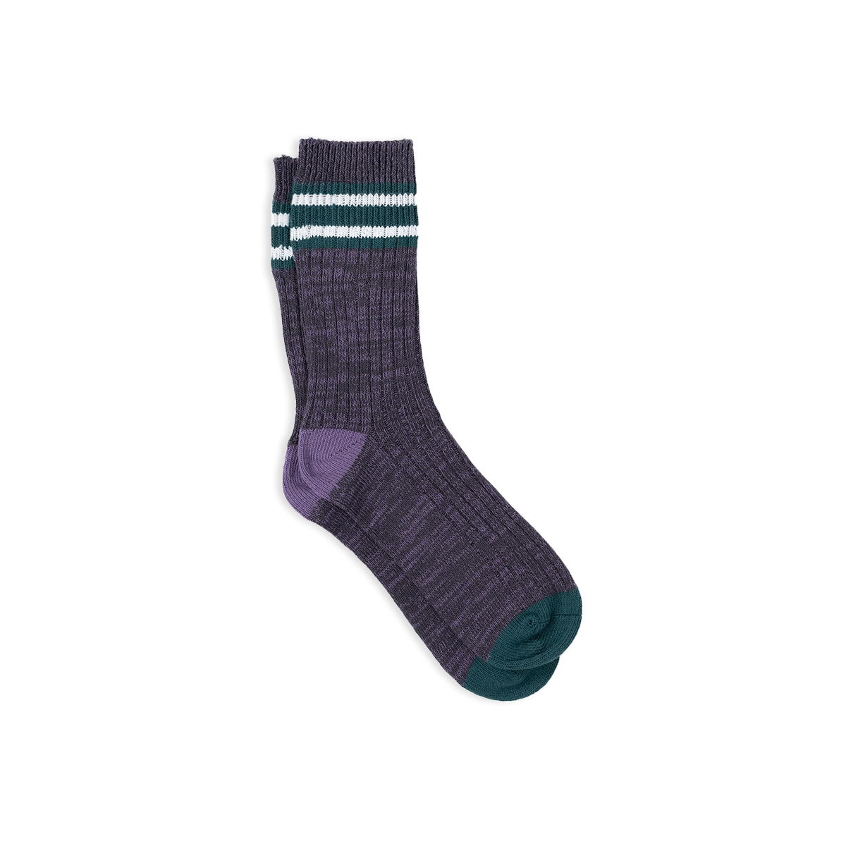 Chaussettes en coton épais club  Violet foncé et vert
