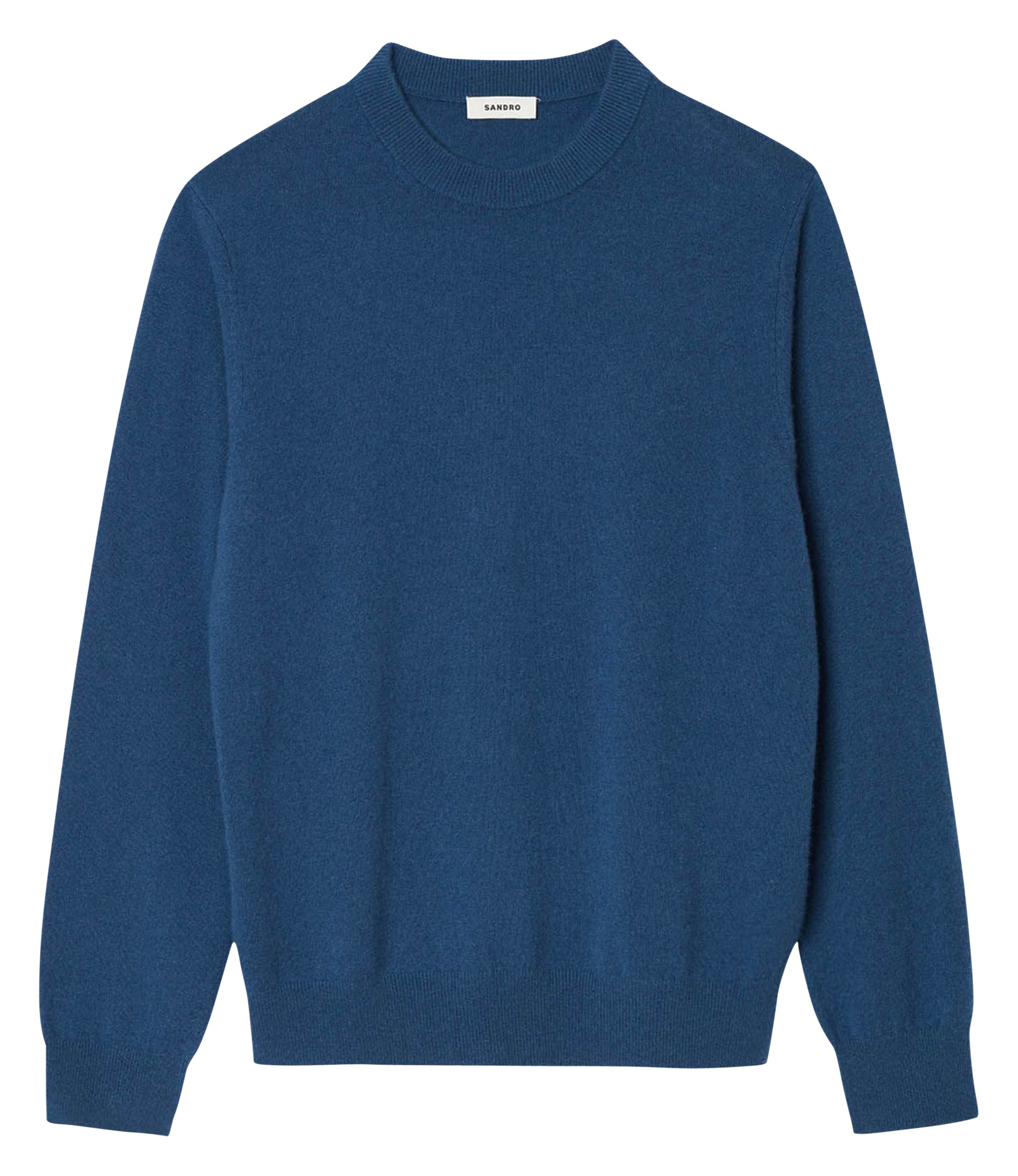 Pull col rond regular-fit en cachemire SANDRO Bleu