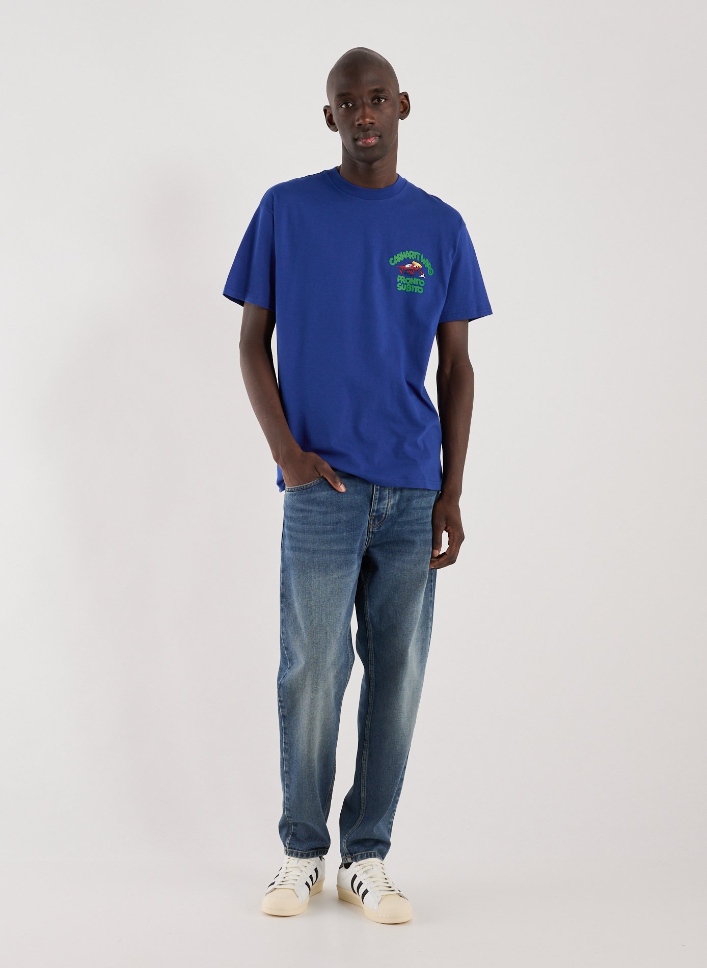 Biker-style cotton t-shirt CARHARTT WIP Blue