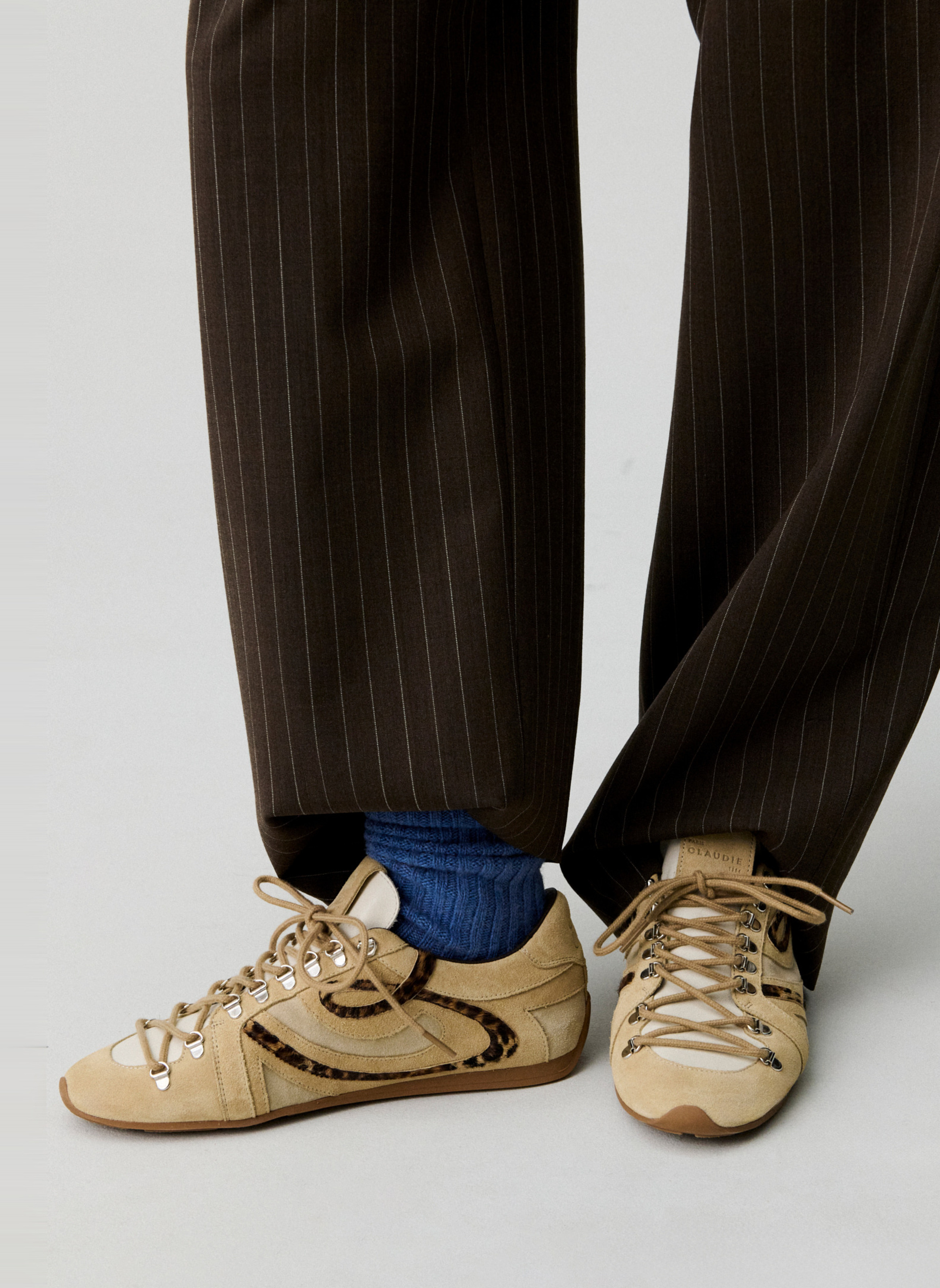 Baskets basses en cuir adriano CLAUDIE PIERLOT Beige