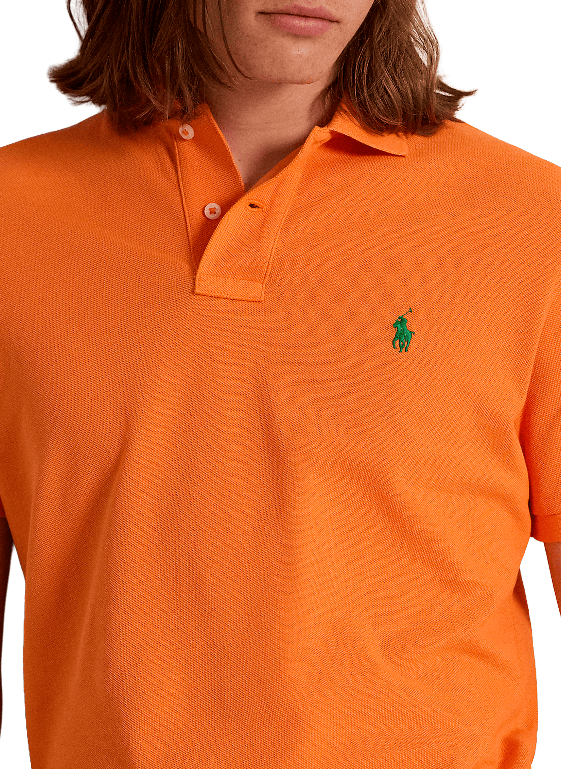 Polo droit en piqué de coton POLO RALPH LAUREN Orange