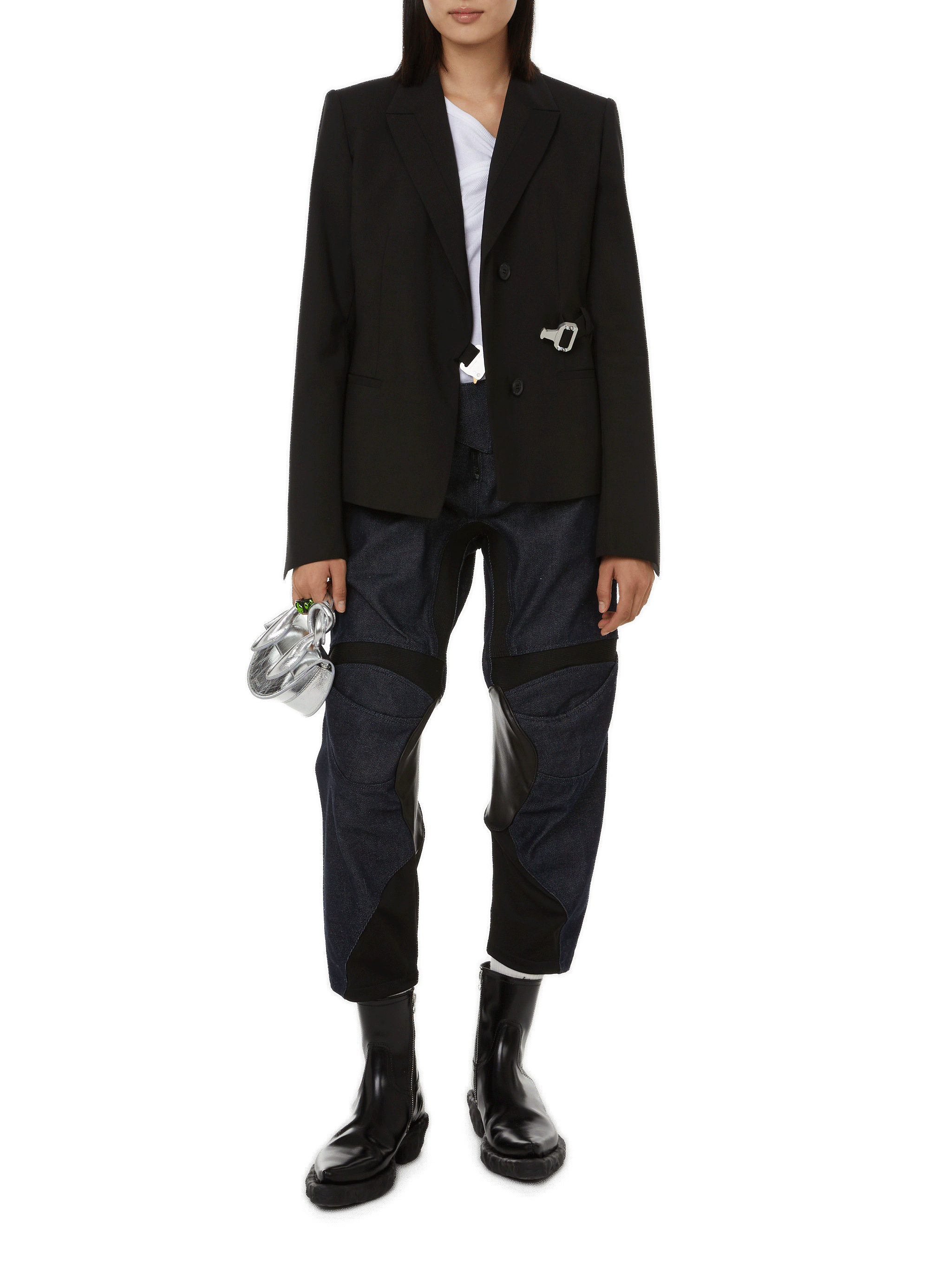 Pantalon bi-matière en coton COPERNI Bleu