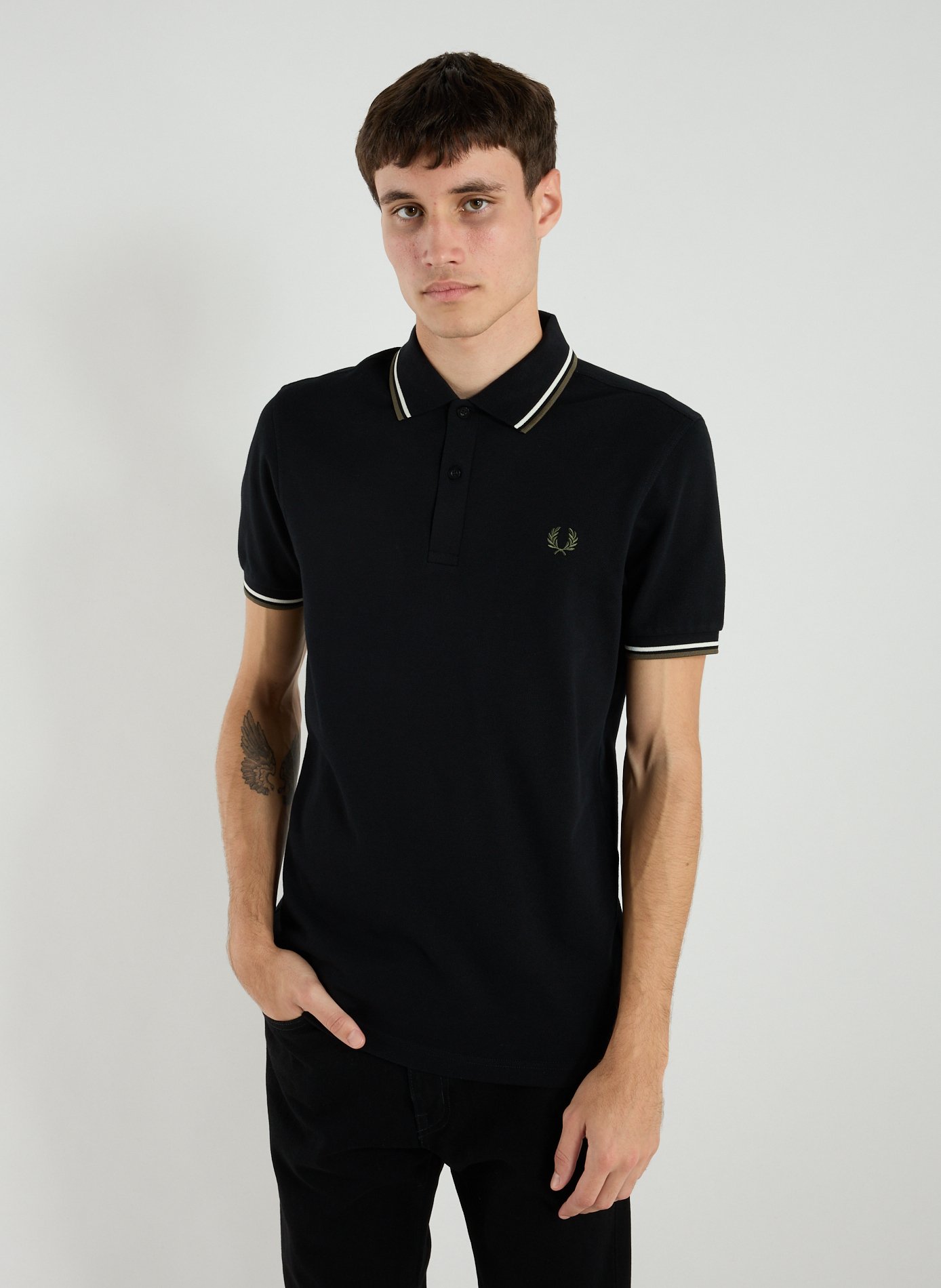 FRED PERRY Polo en coton piqué Noir