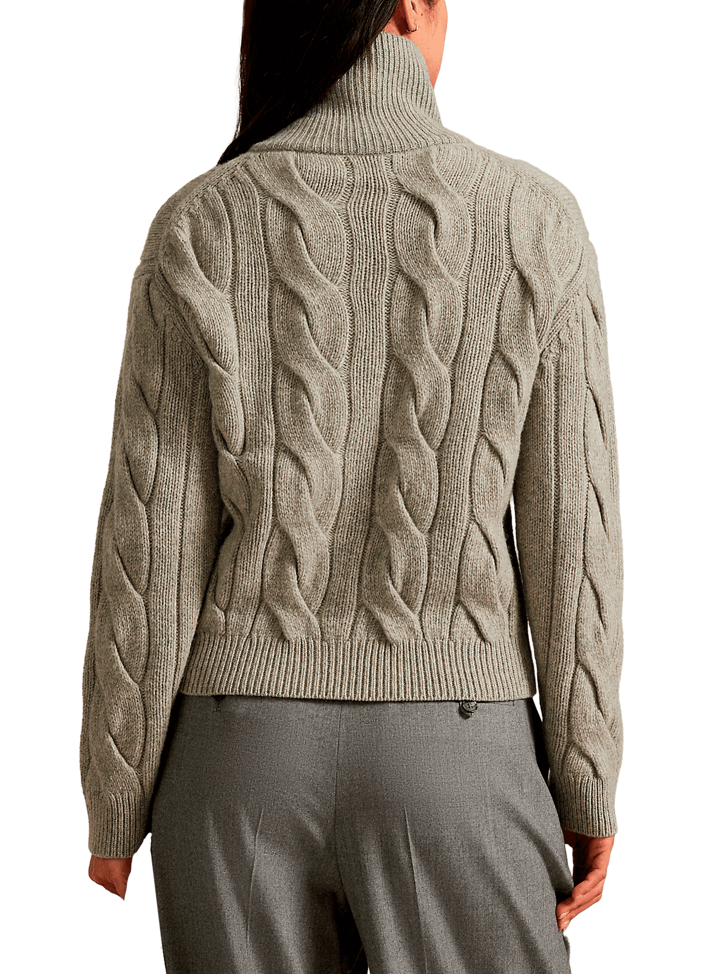 Buttoned cardigan in wool and cashmere POLO RALPH LAUREN Grey