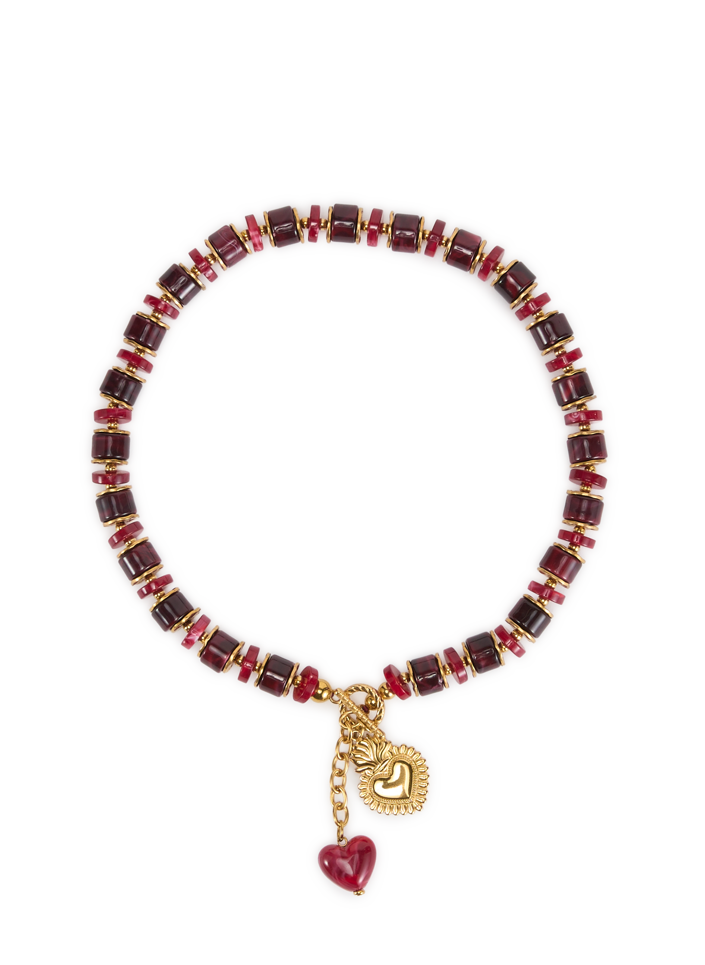AU PRINTEMPS PARIS Resin bead necklace Red