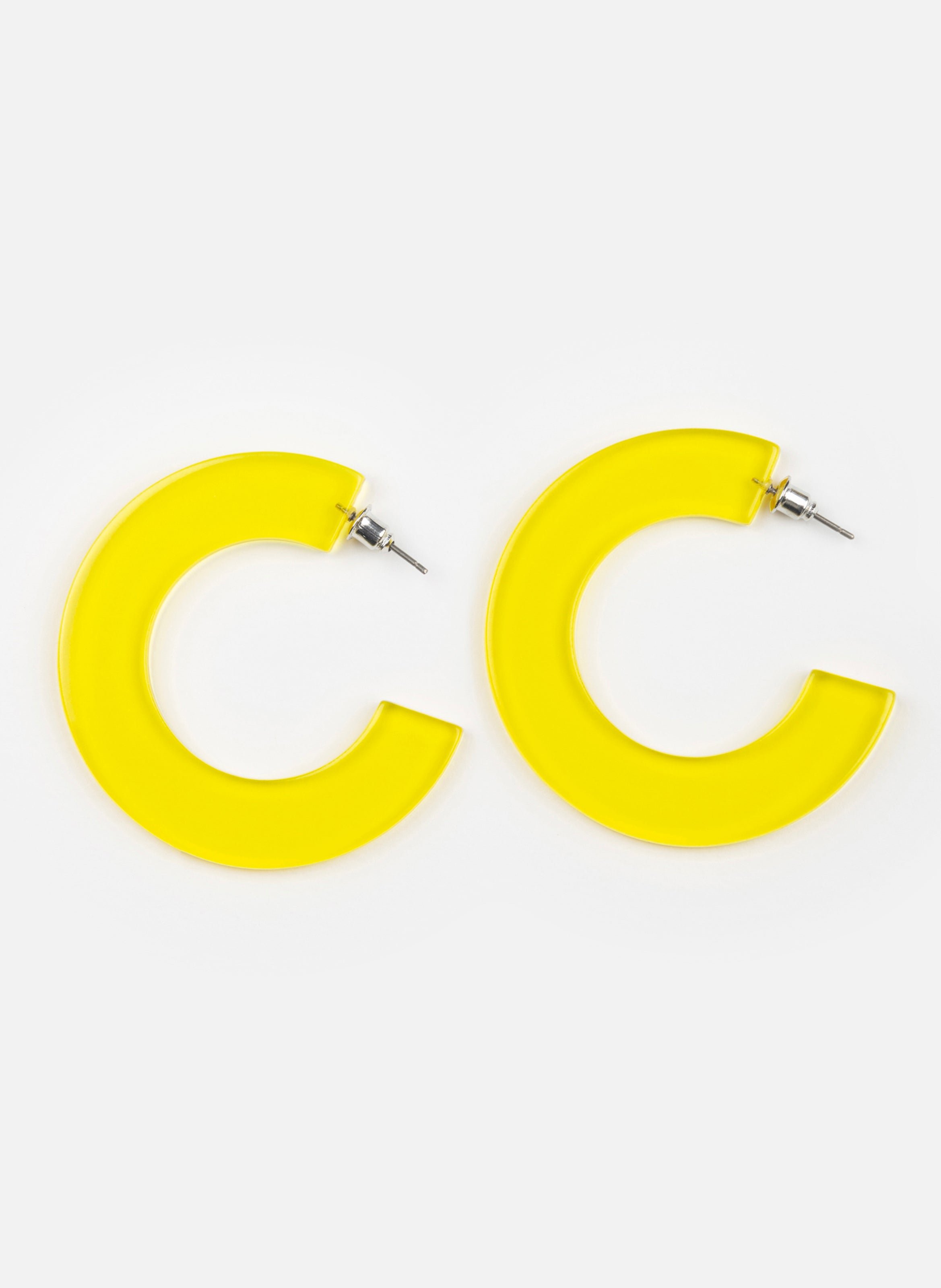 Boucles d'oreilles ginza en acétate de cellulose JauneKURAGE GINZA