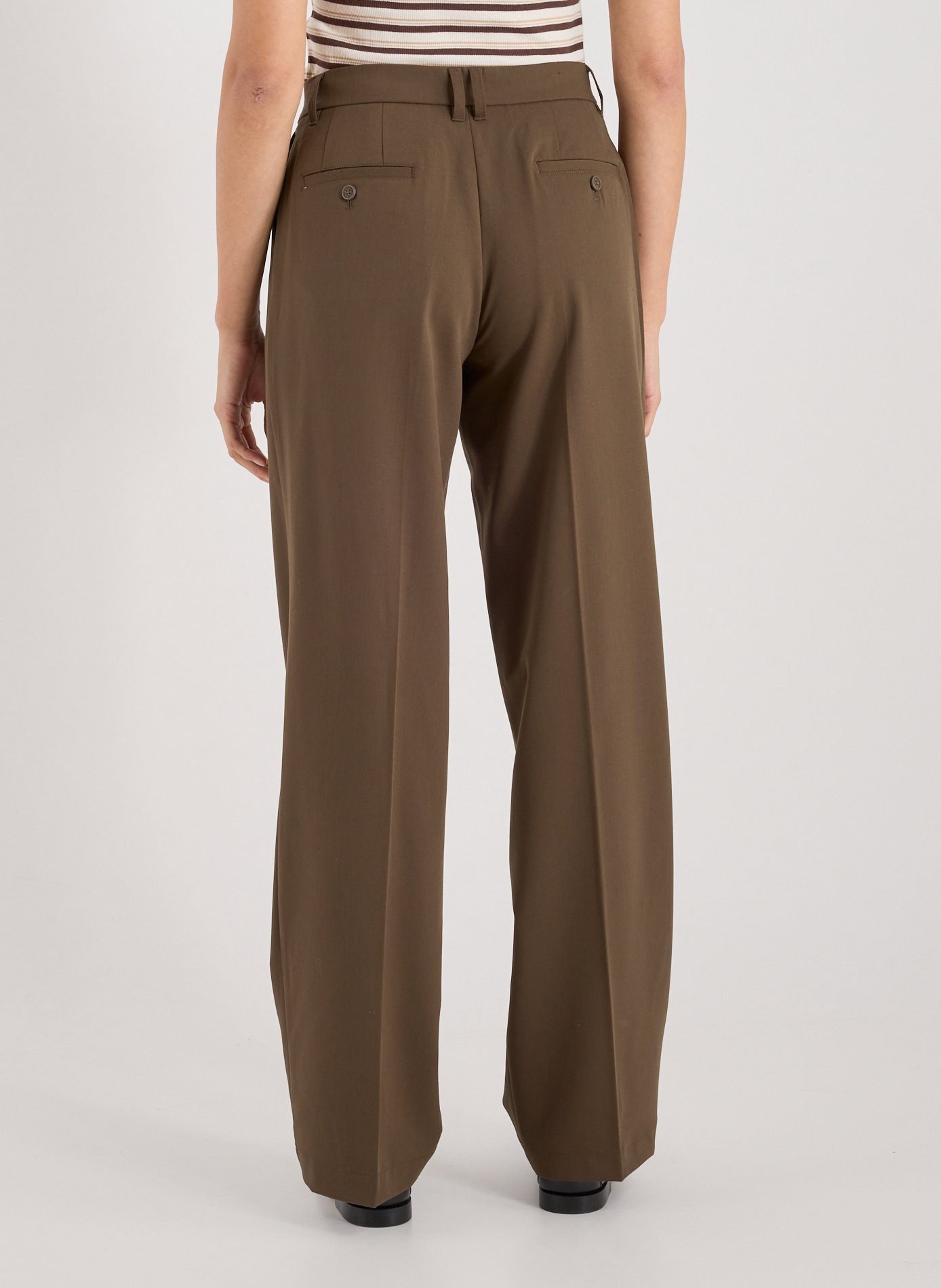 Straight Leg Pants in Solid Color GUESS Brown