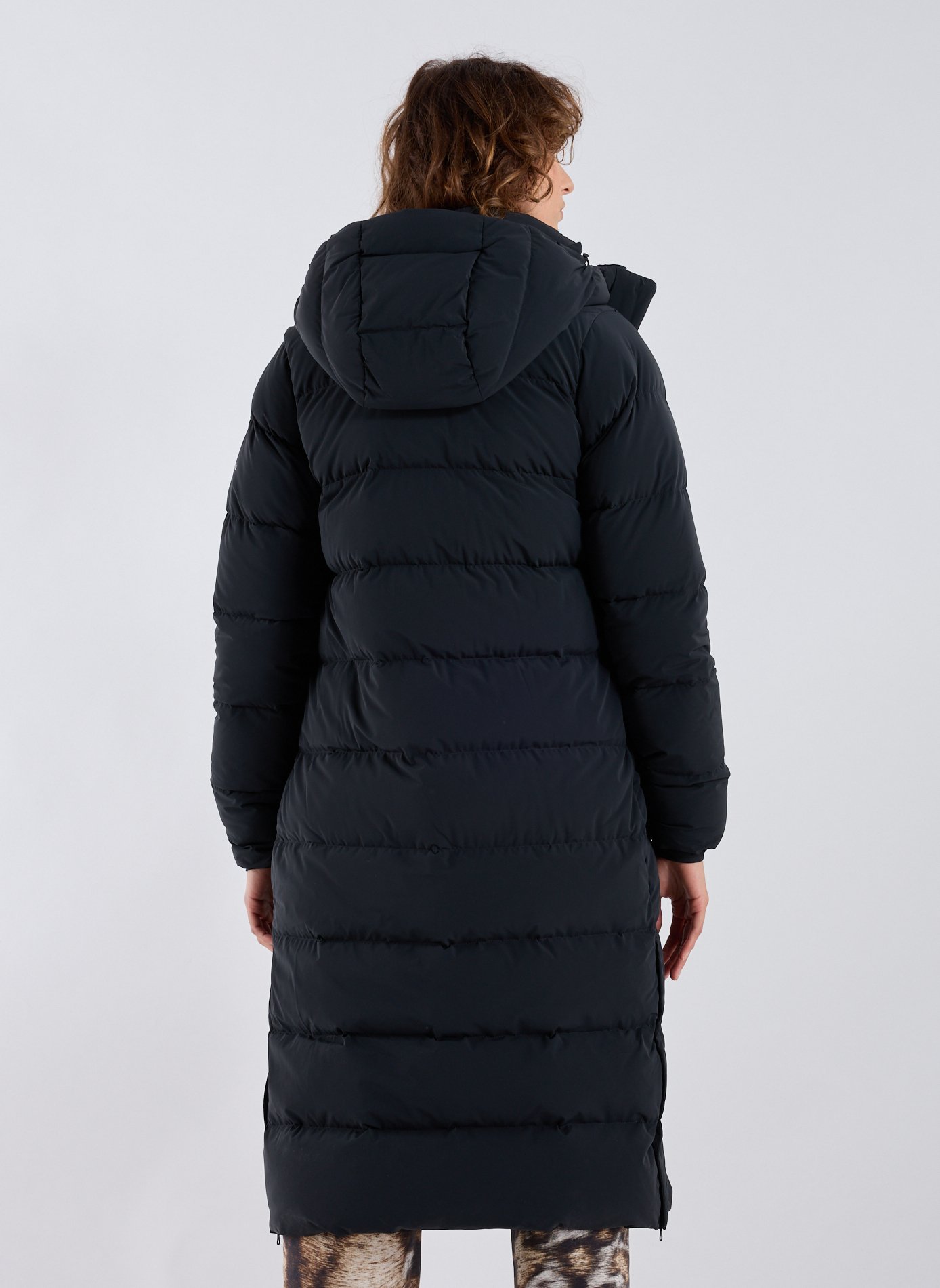 Long padded down jacket COLUMBIA Black