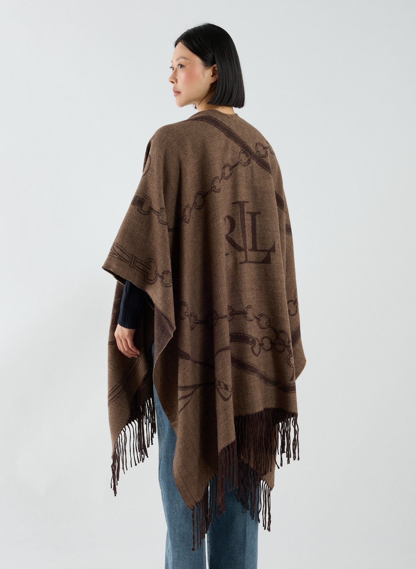 Mixed Wool Cape LAUREN Brown