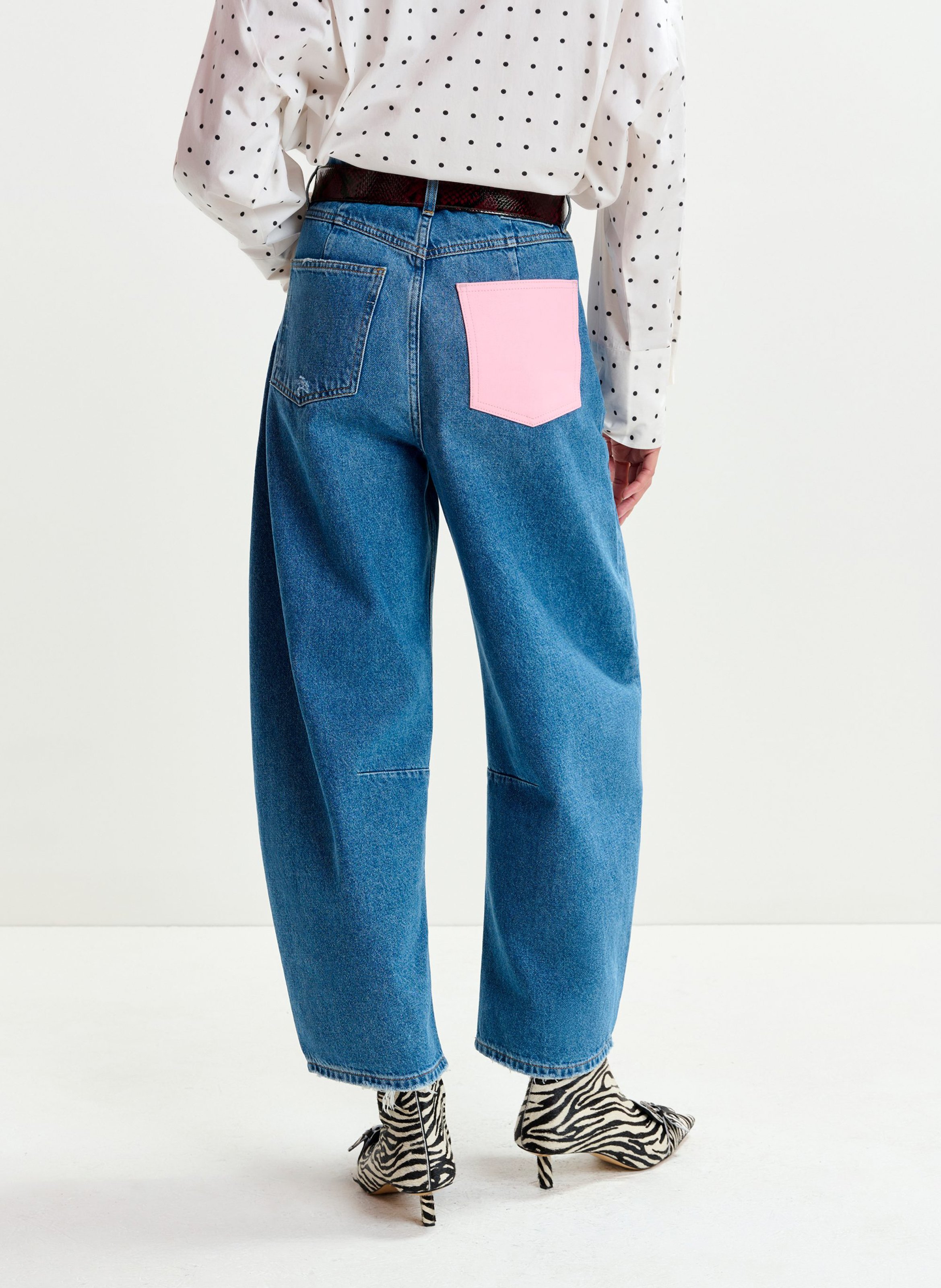 Jean ballon taille haute fantaisie Interstellar ESSENTIEL ANTWERP Bleu