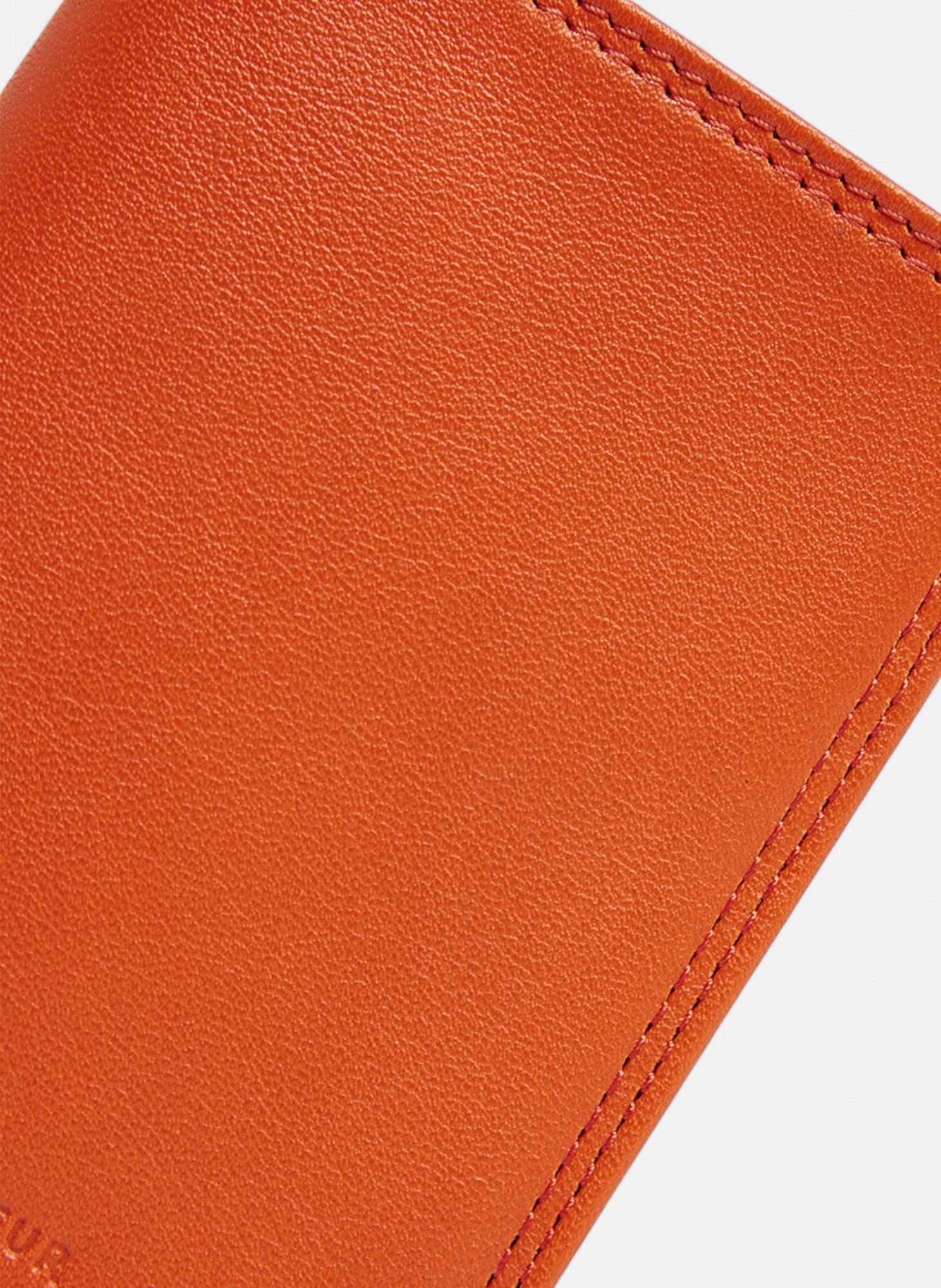 Porte cartes vertical Martin en cuir lisse LE TANNEUR Orange