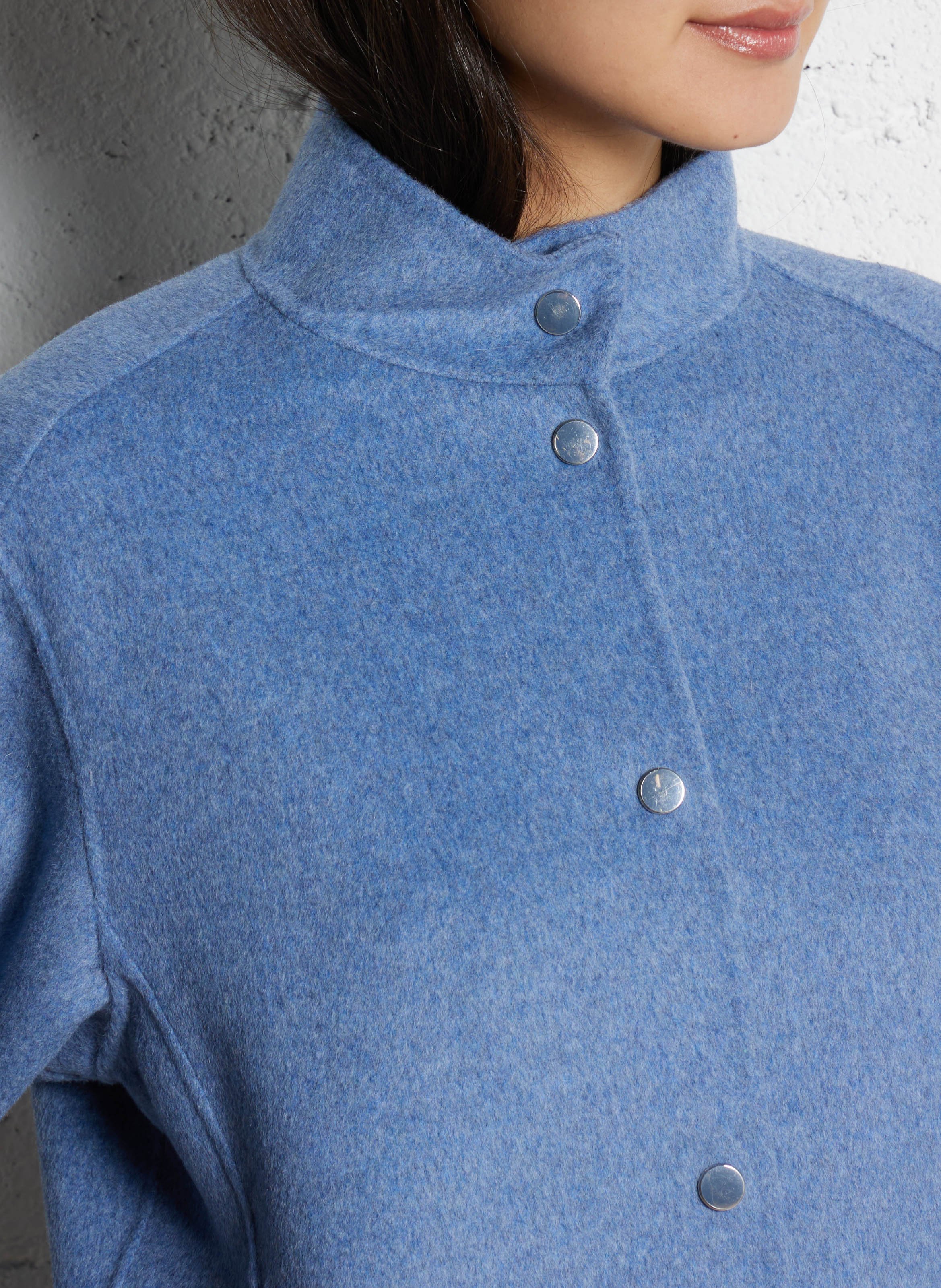 Manteau droit uni en laine mélangée arthur MAISON 123 Bleu