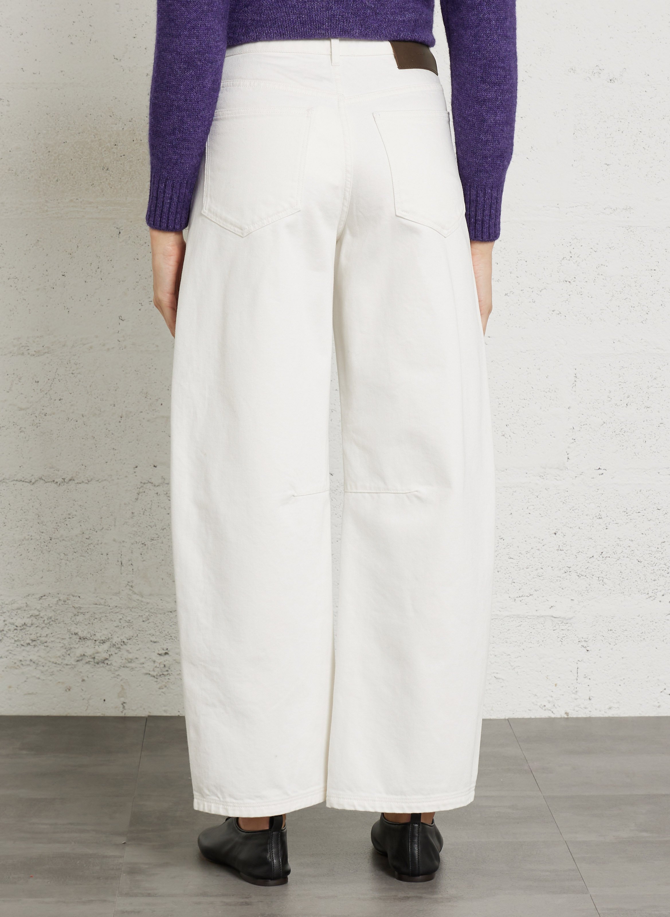 Jean ballon taille haute uni Eliott SOEUR Blanc