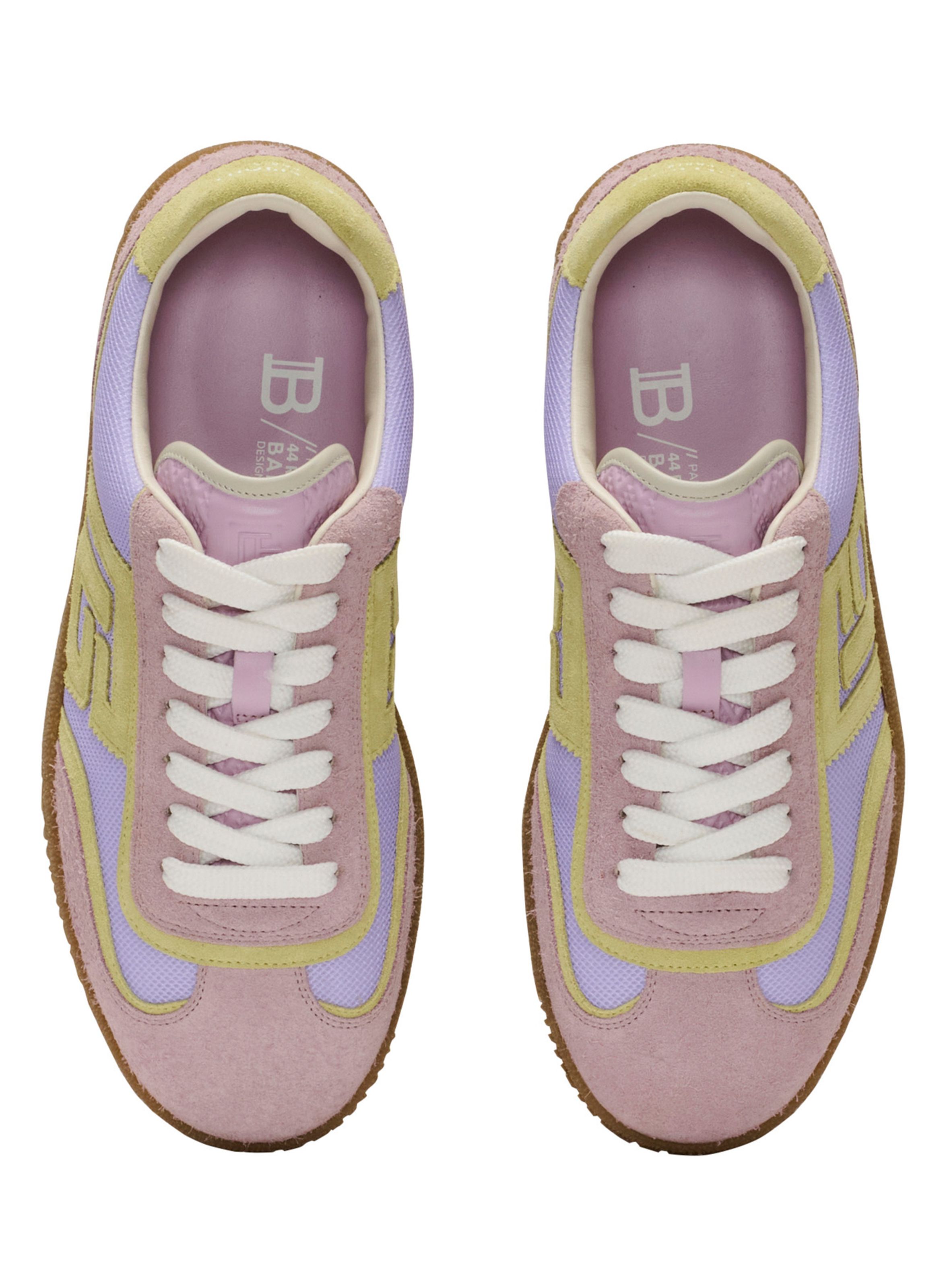 Baskets balmain swan en cuir suédé et mesh BALMAIN Violet