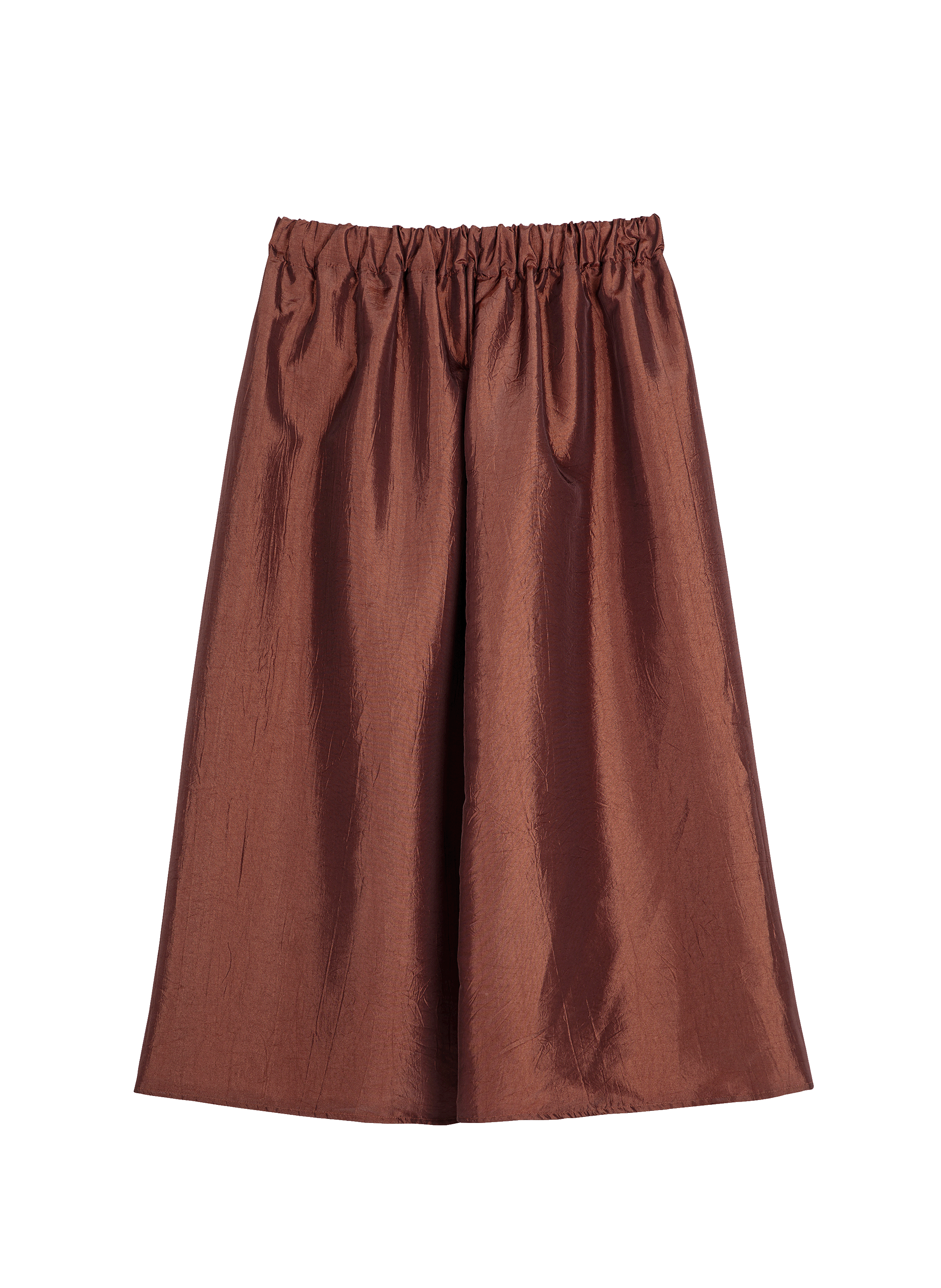 Jupe midi en taffetas satiné BOBO CHOSES Marron