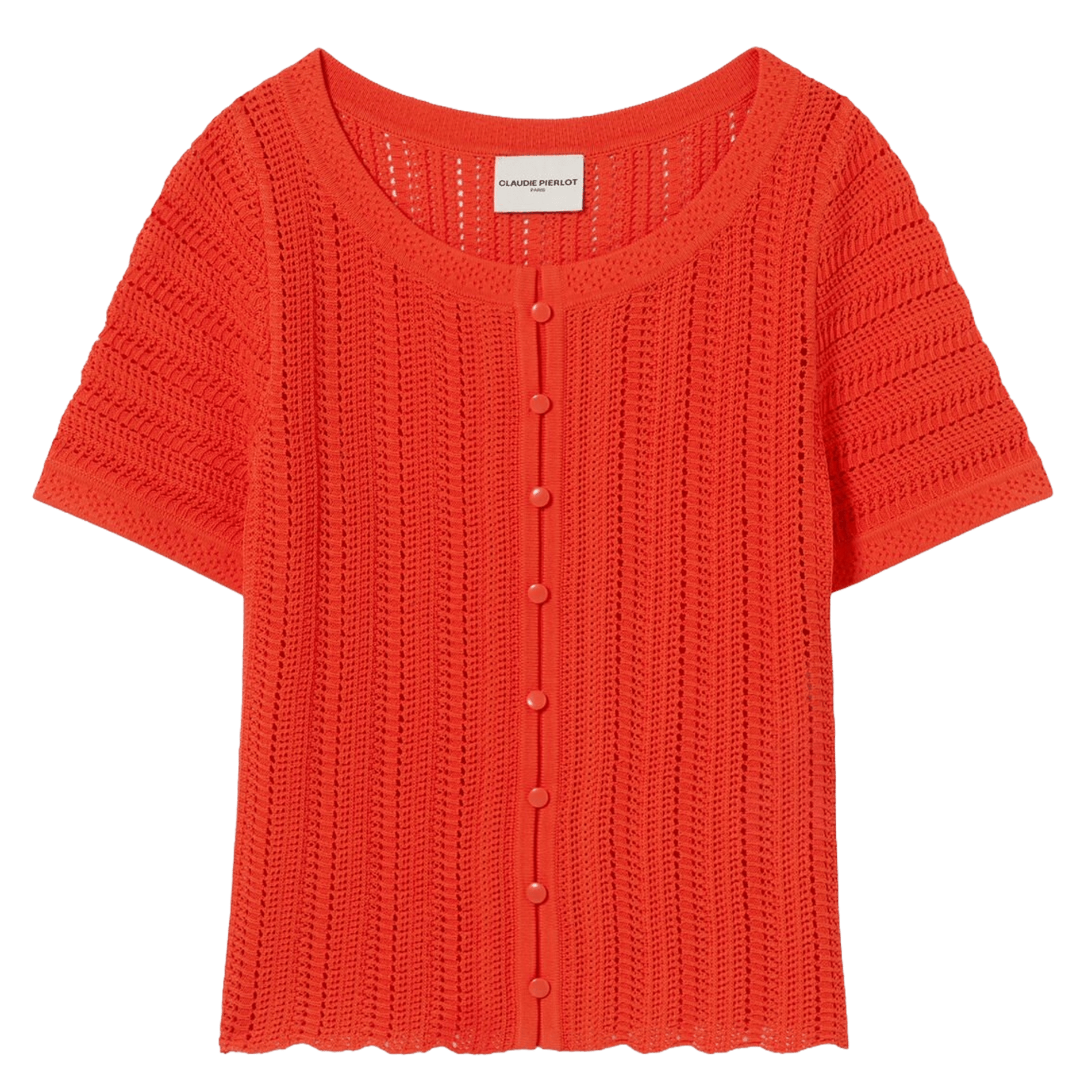 Top droit col rond en maille CLAUDIE PIERLOT Orange