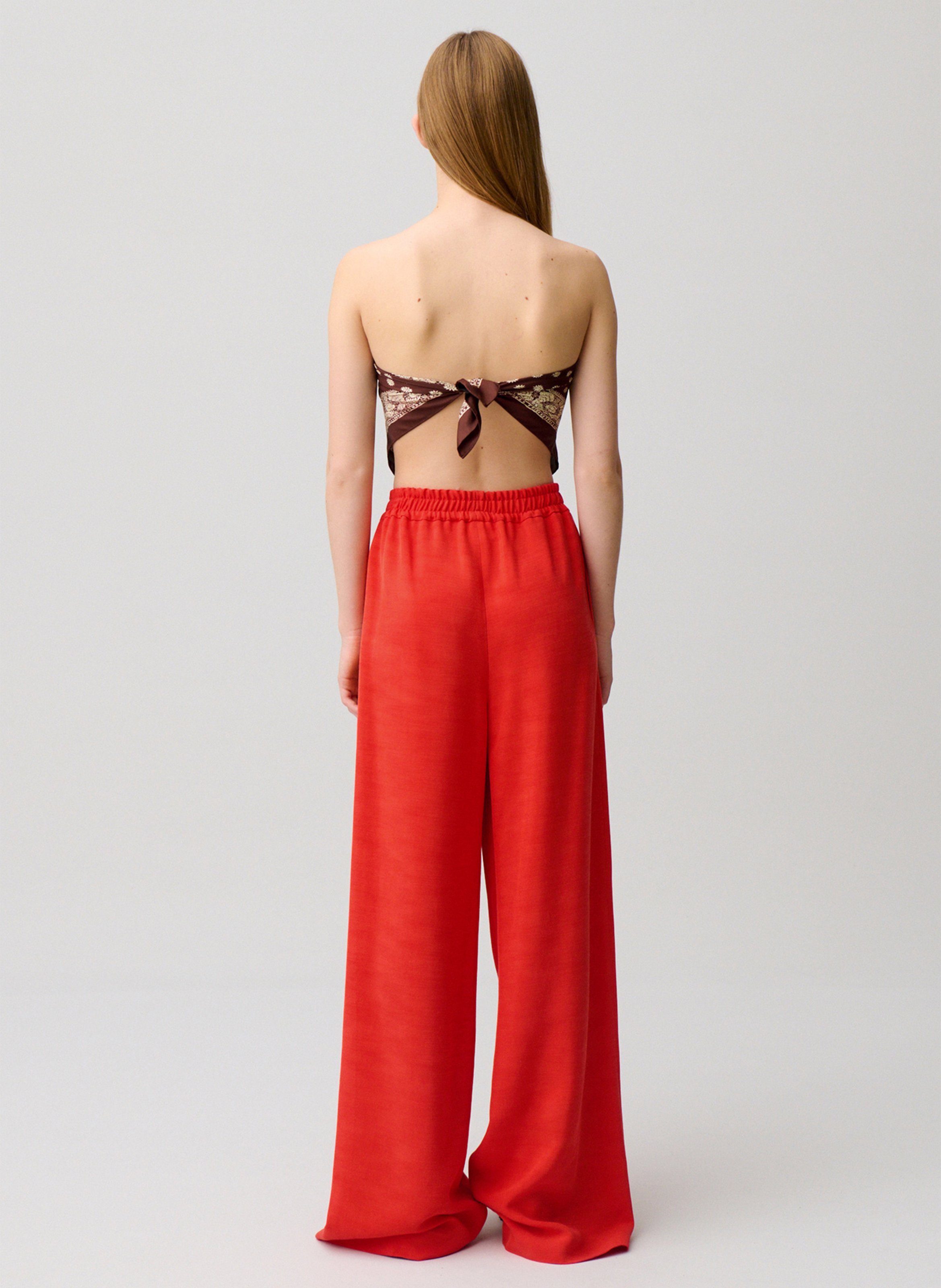 Pantalon large élastiqué uni CLAUDIE PIERLOT Orange