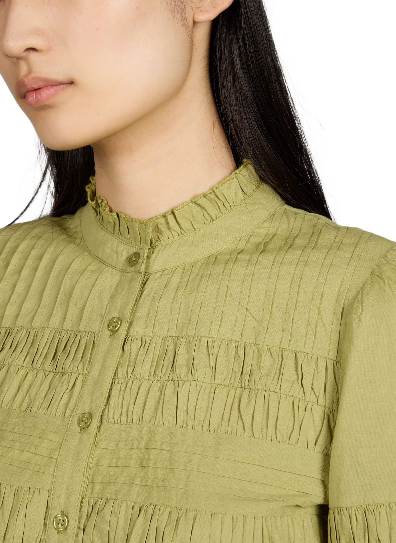 Blouse droite Mélanie en coton PETITE MENDIGOTE Vert
