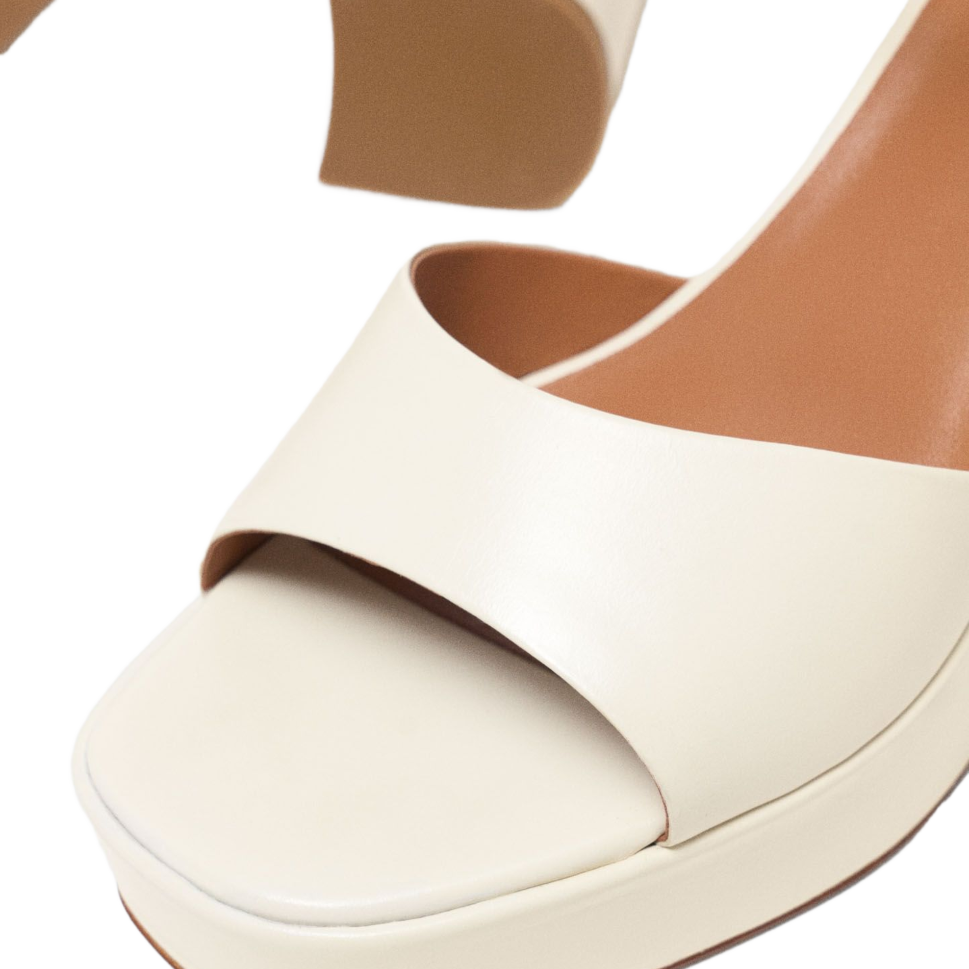 Sandales à talon en cuir MAJE Beige