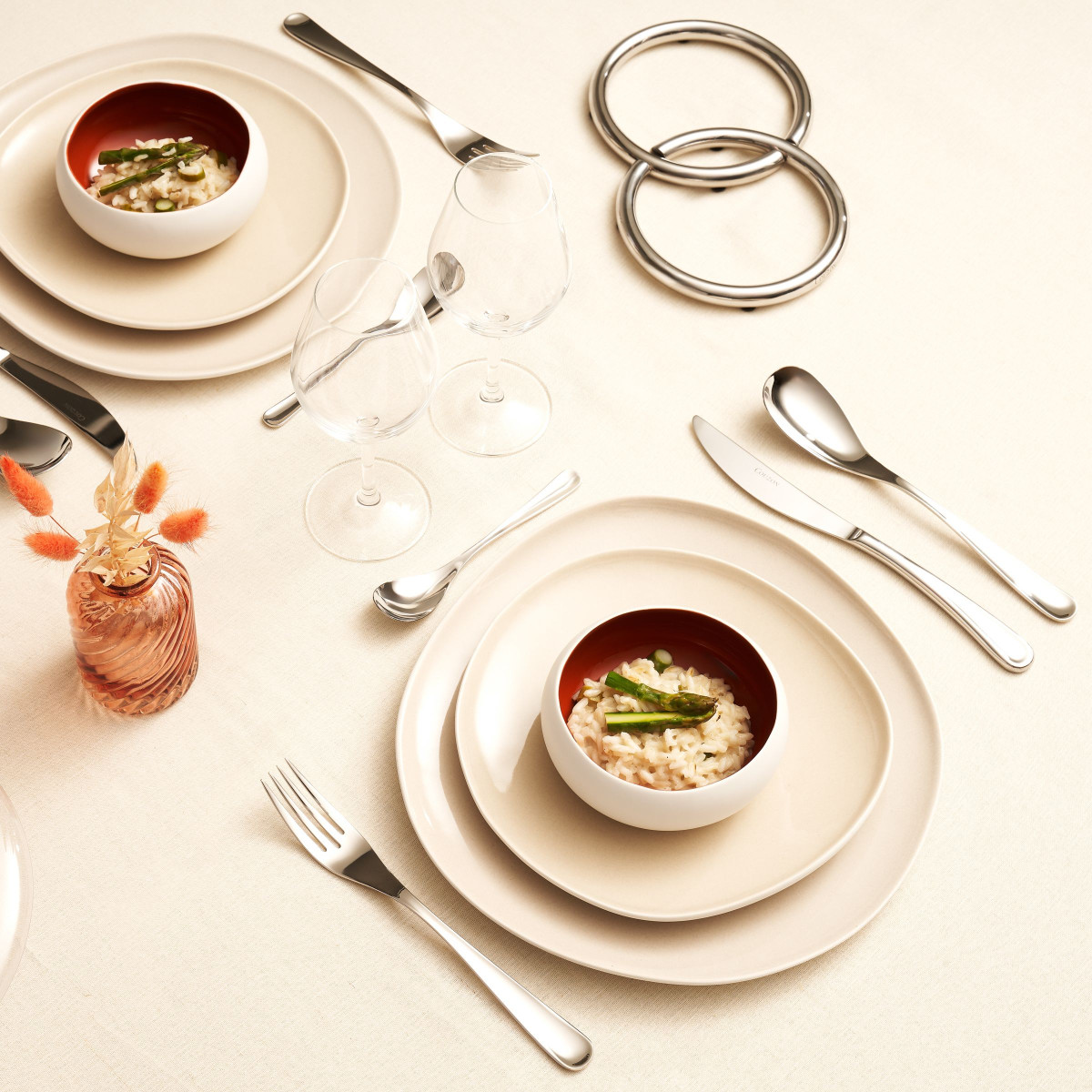 Duo - dessous de plat anneaux COUZON Argent