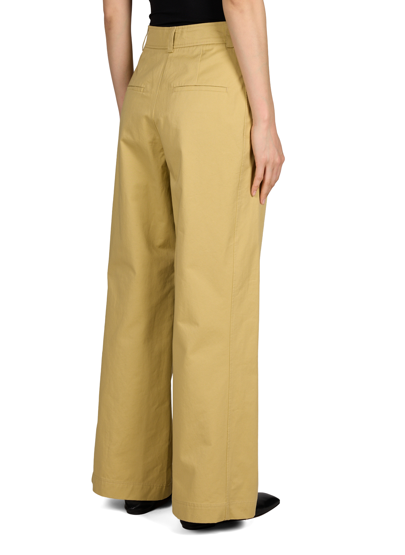 Pantalon barrel à taille mi-haute en coton ROUGE EDIT Jaune