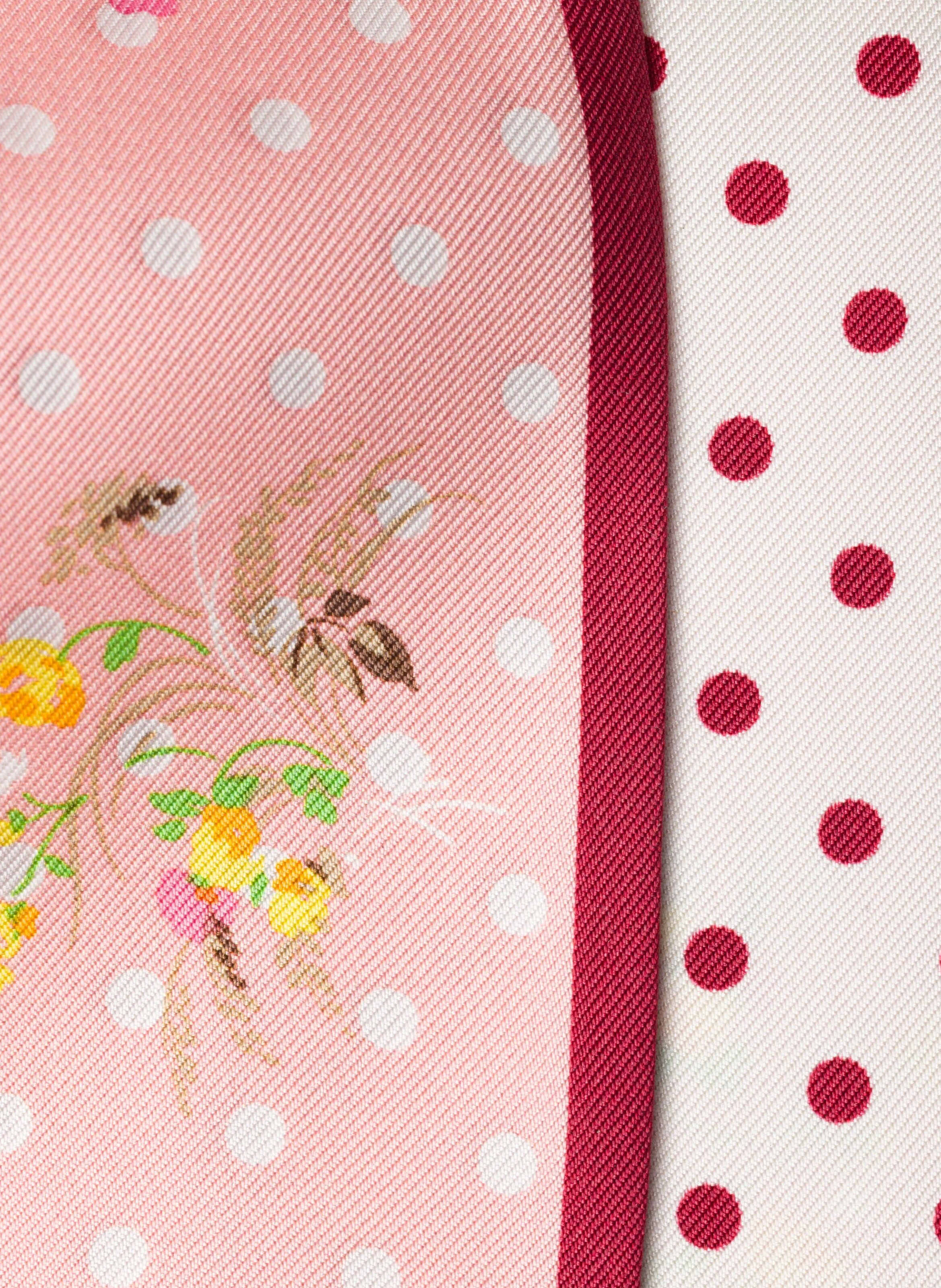 Foulard fin en sergé de soie imprimé PRADA Rose