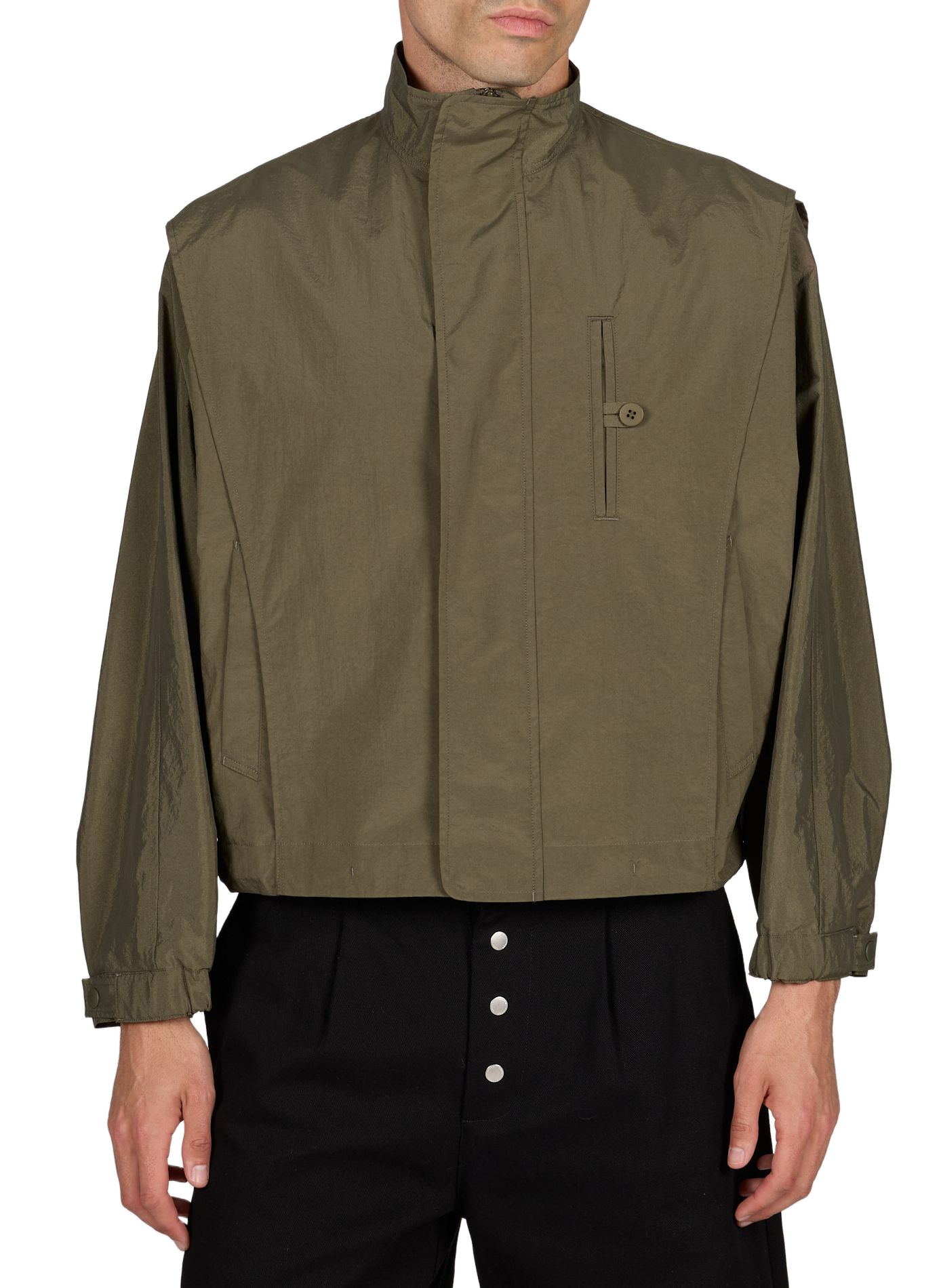 Veste oversize col montant ISSEY MIYAKE Vert