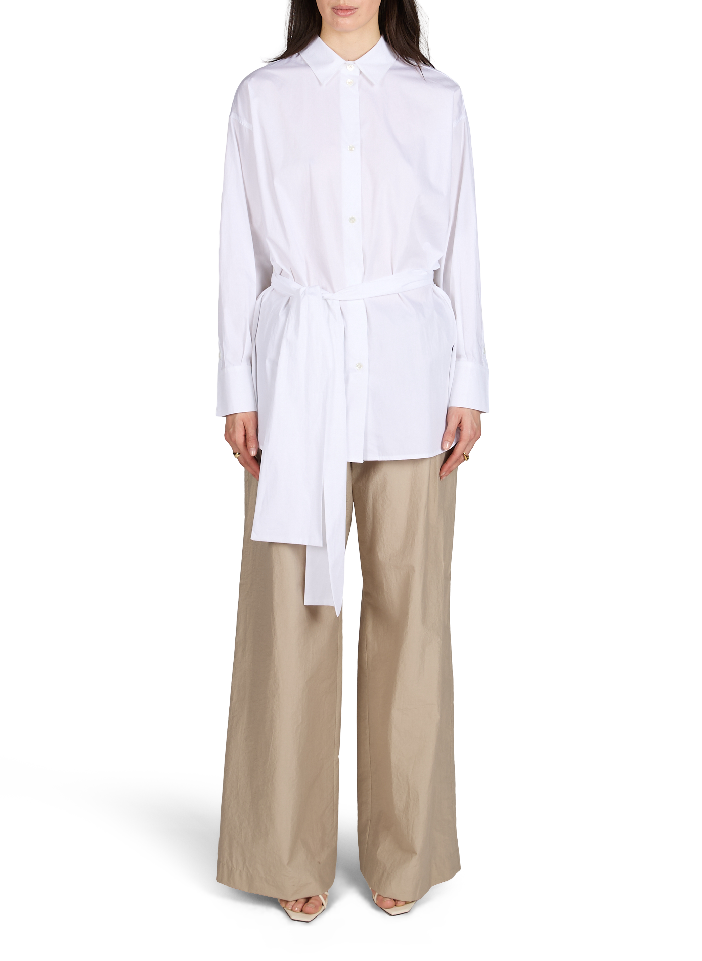 Camicia in cotone tinta unita da annodare TELA Bianco