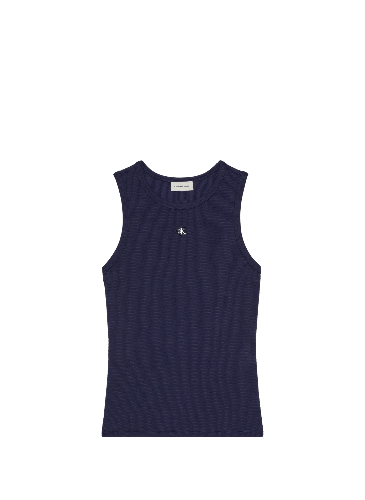 Débardeur avec écusson logo en coton mélangé CALVIN KLEIN Bleu