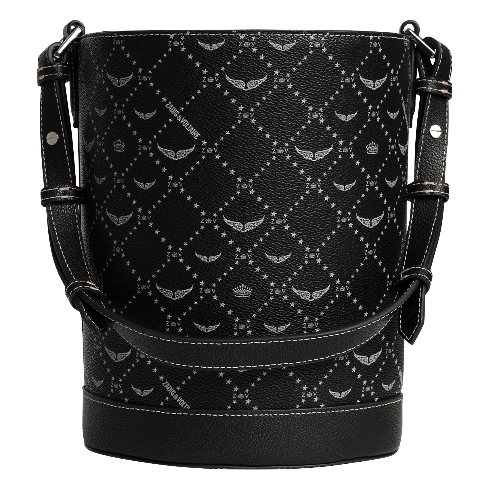 Sac seau en toile monogramme z bucket ZADIG&VOLTAIRE Noir