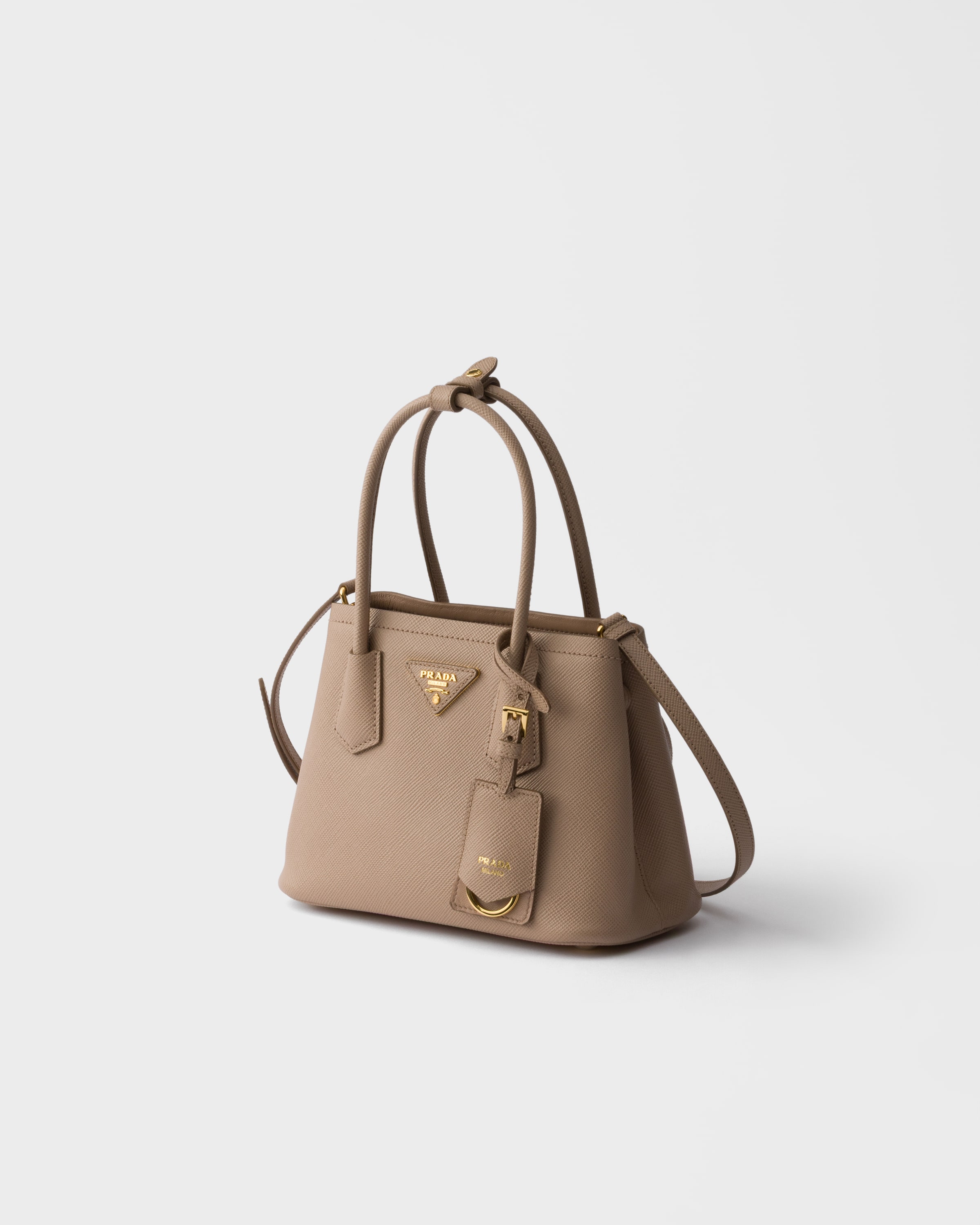 Mini sac prada double en cuir saffiano PRADA Rose