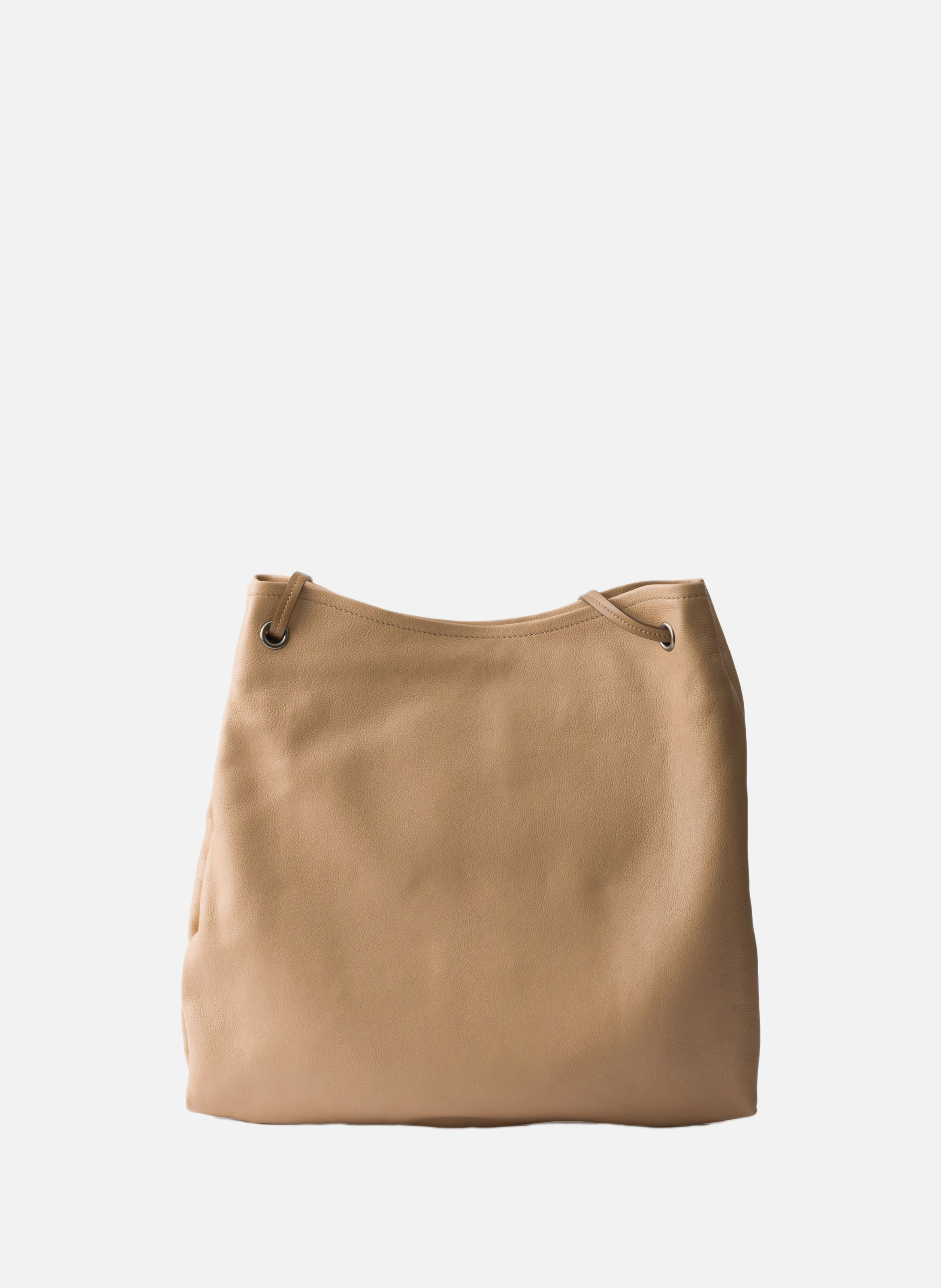 Grand sac en cuir prada route PRADA Beige