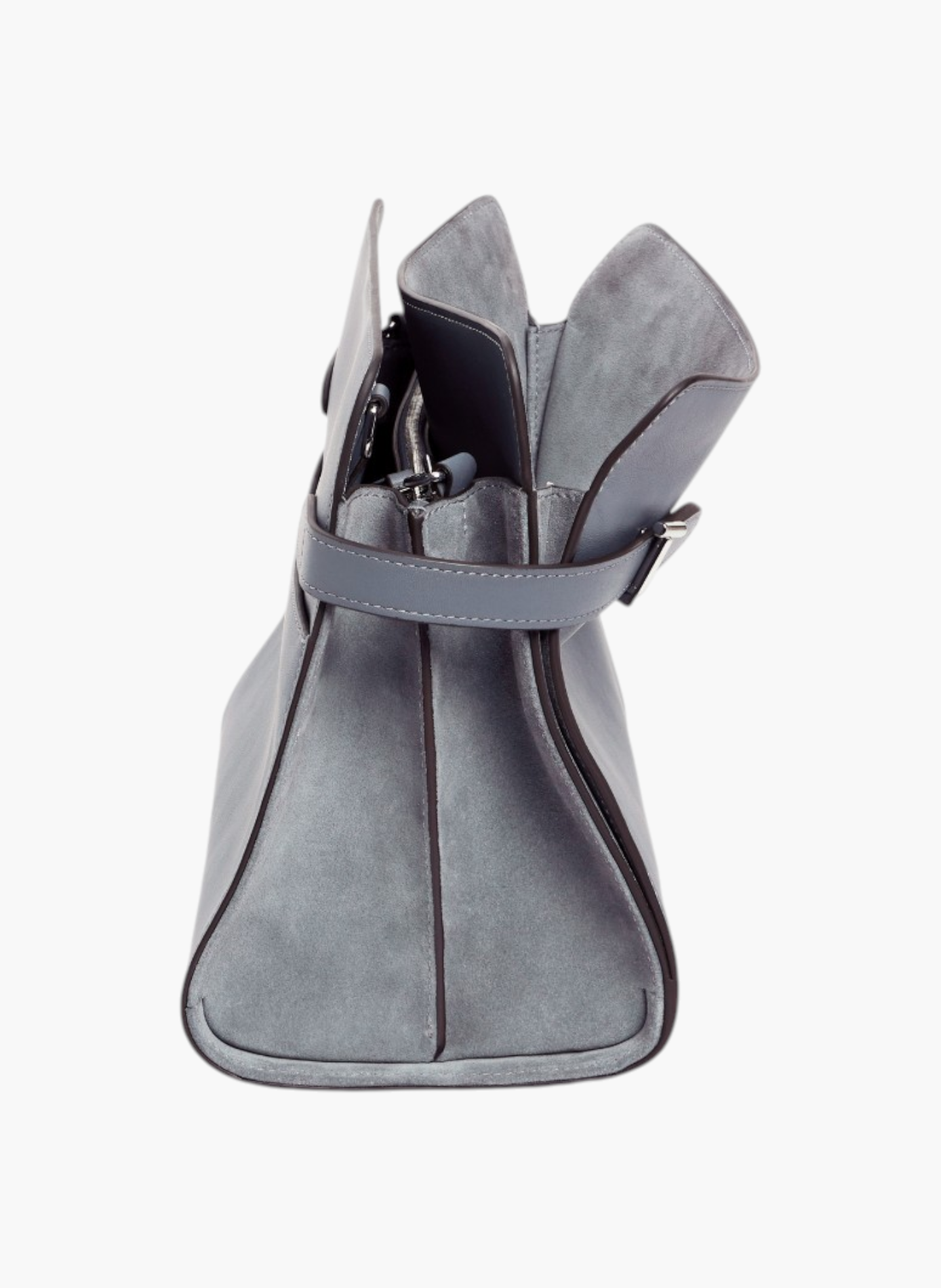 Sac porté épaule grand modèle emie en cuir lisse et nubuck LE TANNEUR Bleu