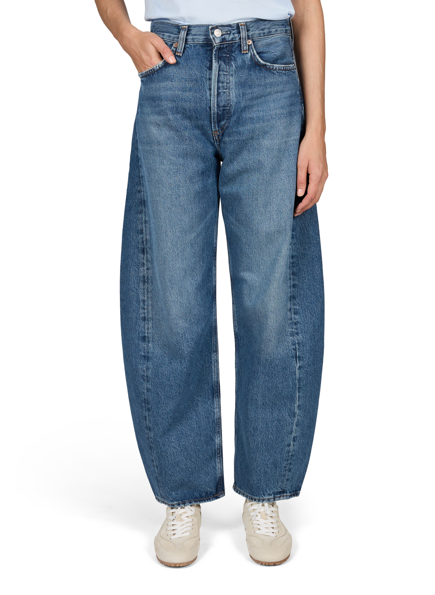 Jeans Luna fuselati in misto cotone con inserti. AGOLDE Blu