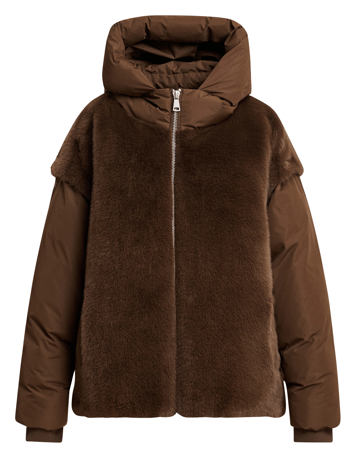 Veste oversize matelassée à fourrure synthétique kbeauty ESSENTIEL ANTWERP Marron