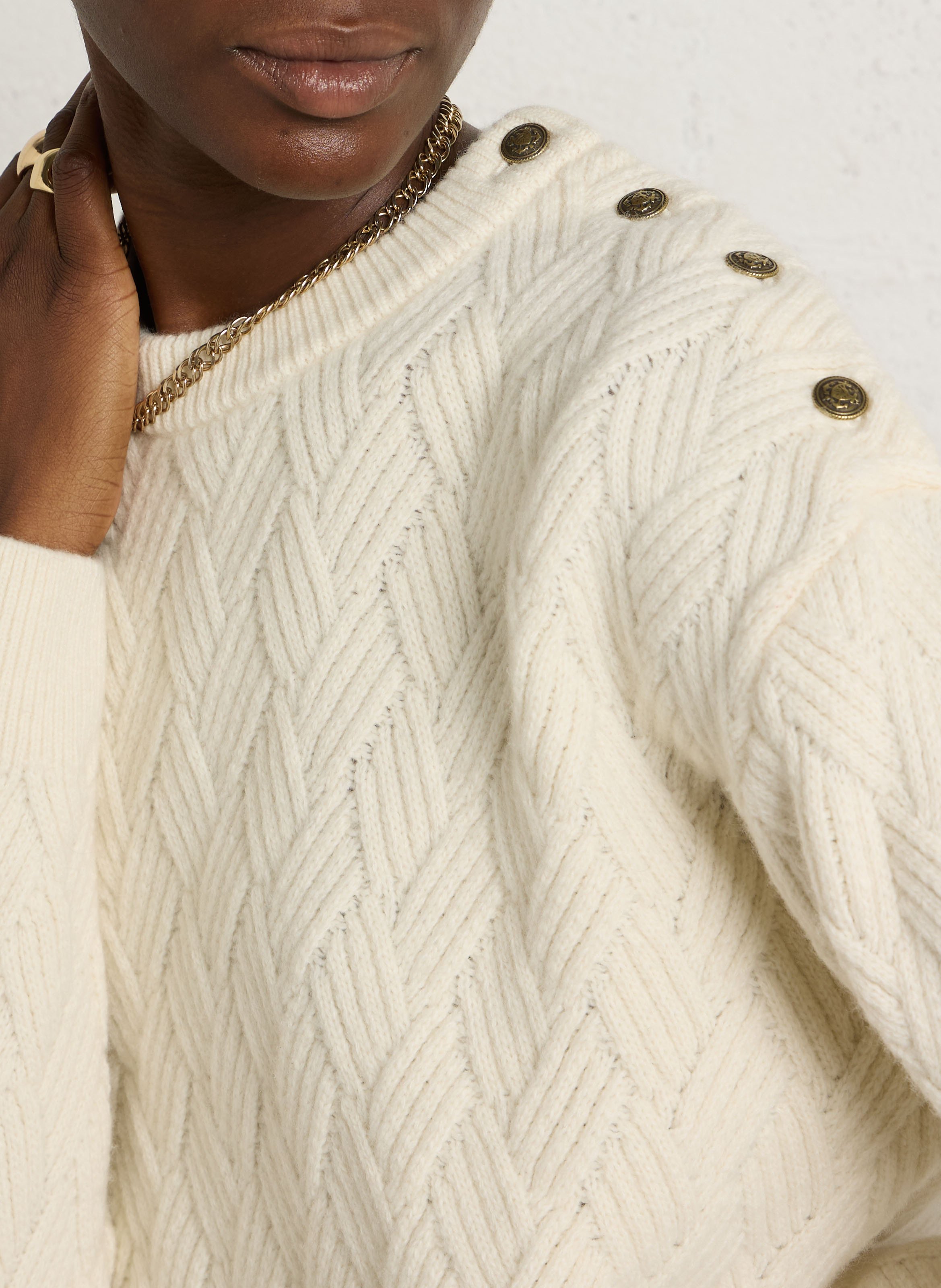 Pull oversize col rond en laine mélangée deauville ARMOR-LUX Beige