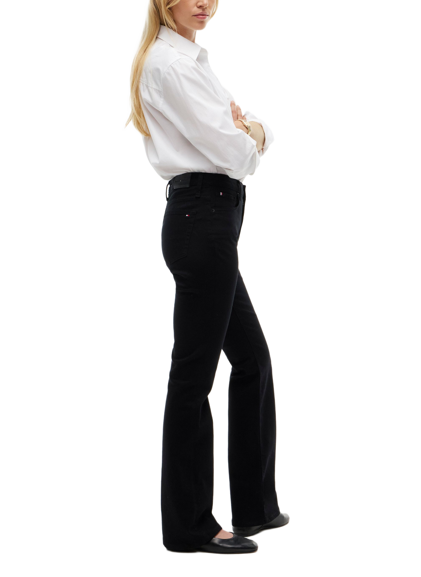 Jean bootcut en coton mélangé TOMMY HILFIGER Noir