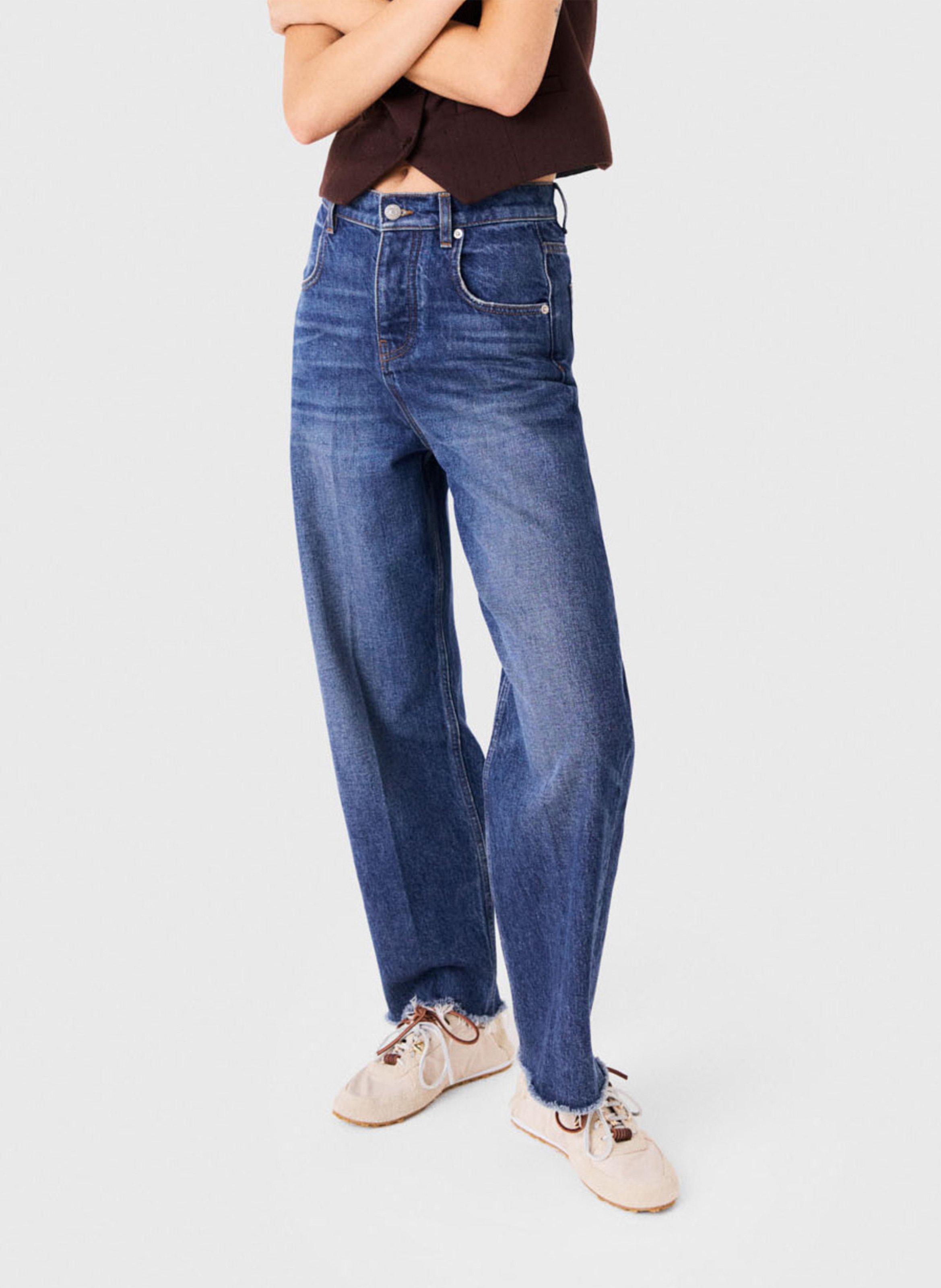 Jean barrel en coton MAJE Bleu